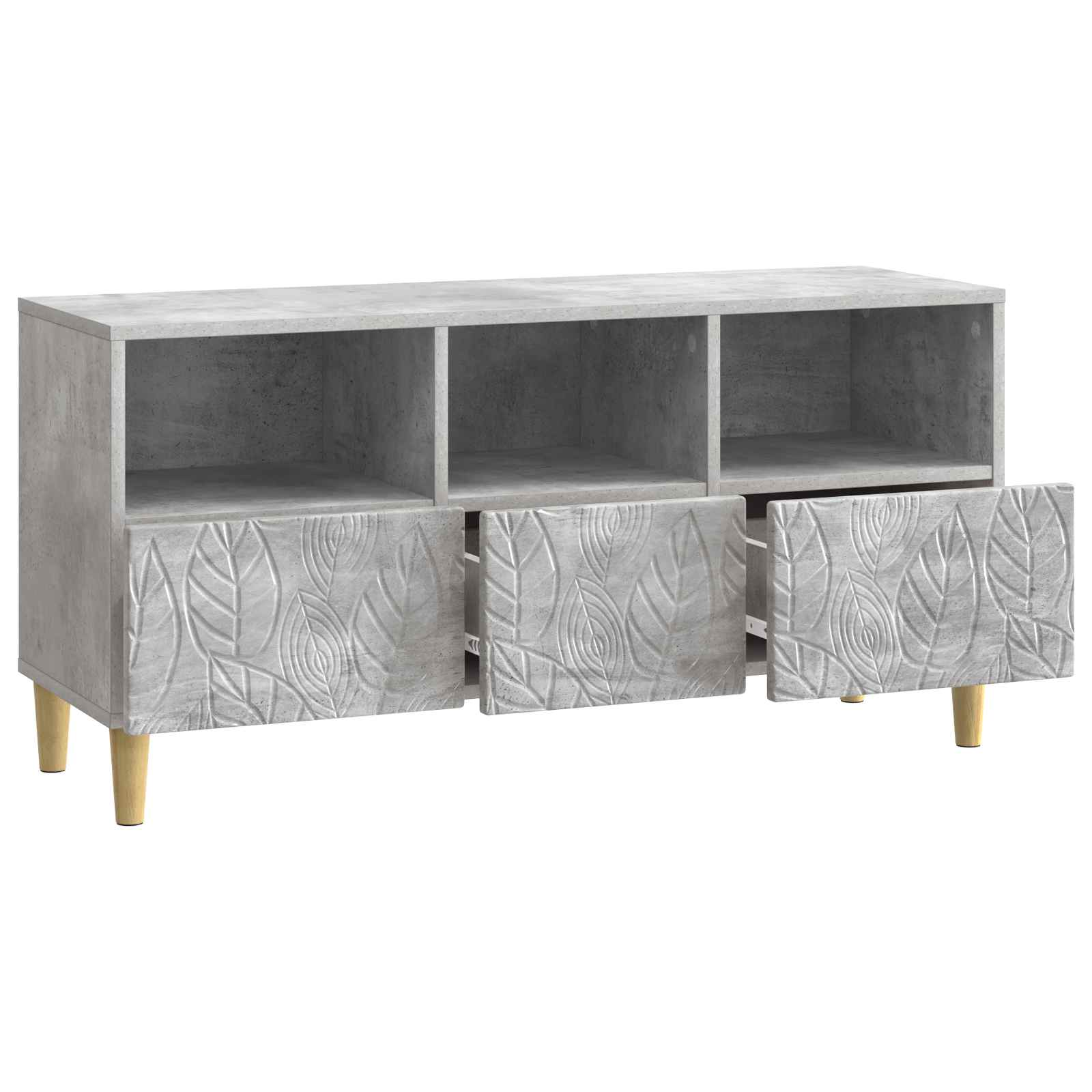 Meuble TV 102 x 34,5 x 50 cm Gris béton Bois d'ingénierie - XIOS