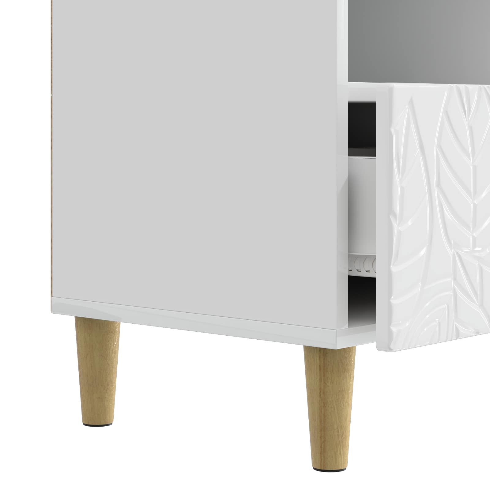 Meuble TV 102 x 34,5 x 50 cm Blanc brillant Bois d'ingénierie - XIOS