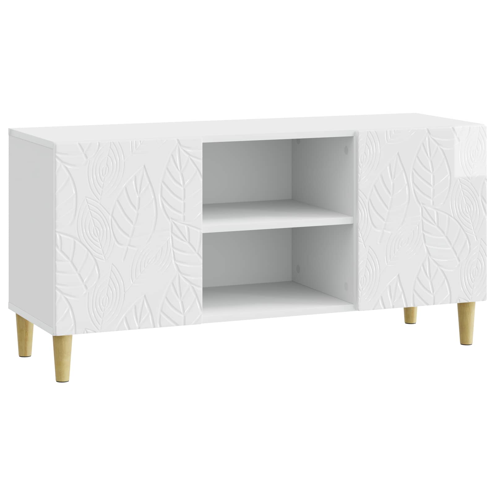 Meuble TV 102 x 34,5 x 50 cm Blanc brillant Bois d'ingénierie - XIOS