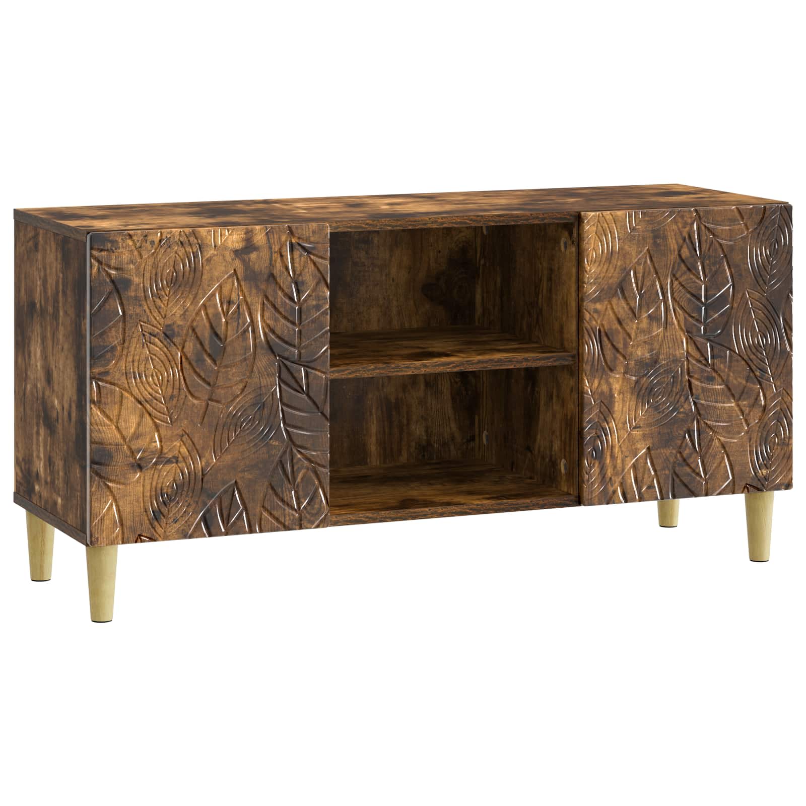 Meuble TV 102 x 34,5 x 50 cm Chêne fumé Bois d'ingénierie - XIOS
