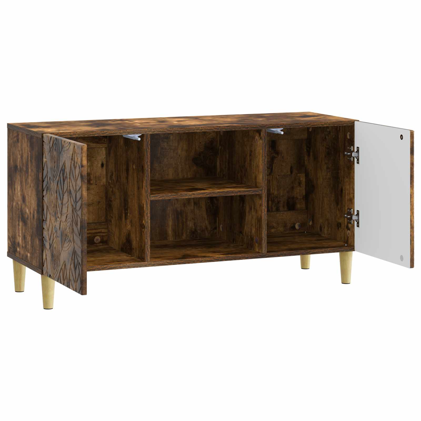 Meuble TV 102 x 34,5 x 50 cm Chêne fumé Bois d'ingénierie - XIOS