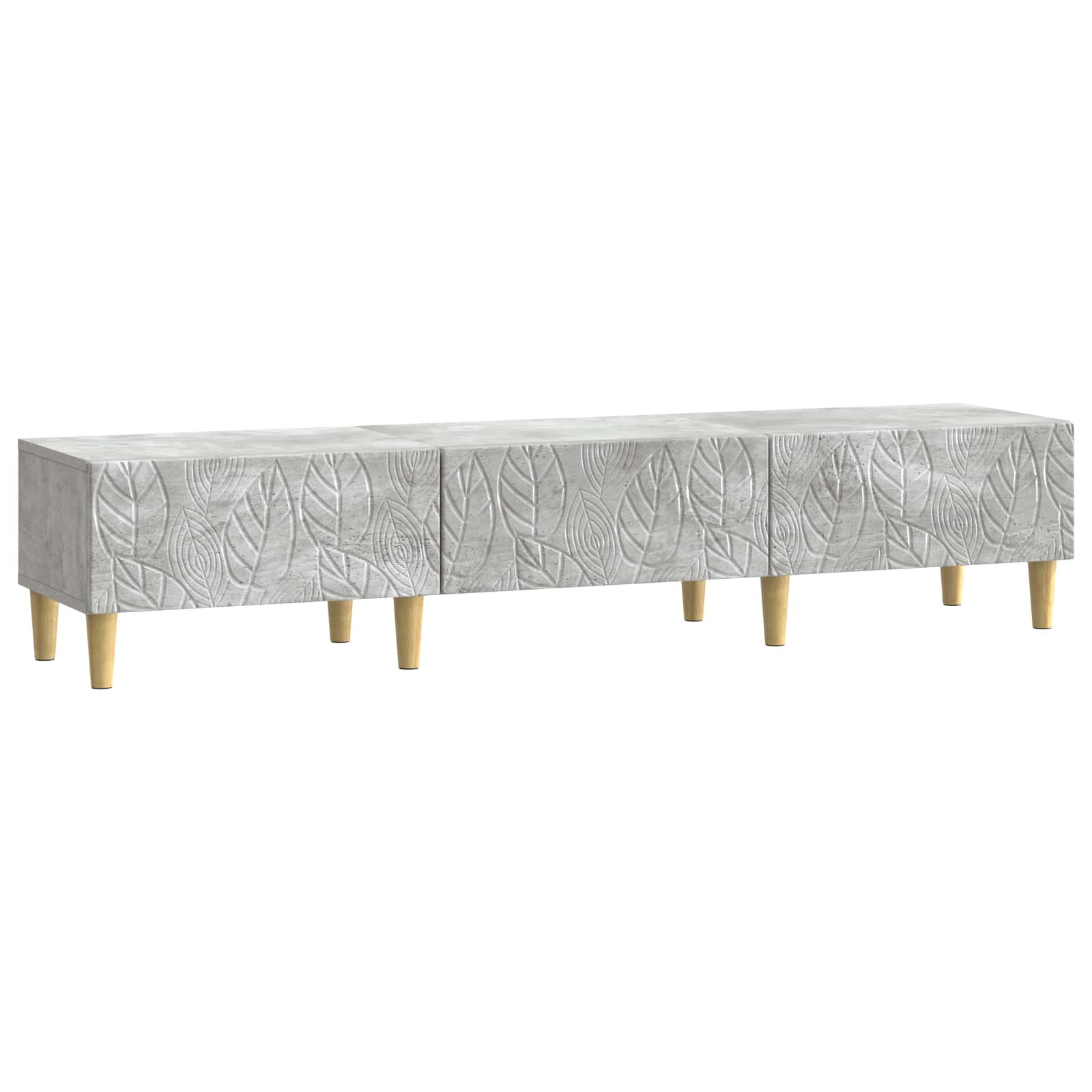 Meuble TV 147 x 34,5 x 30 cm Gris béton Bois d'ingénierie - XIOS