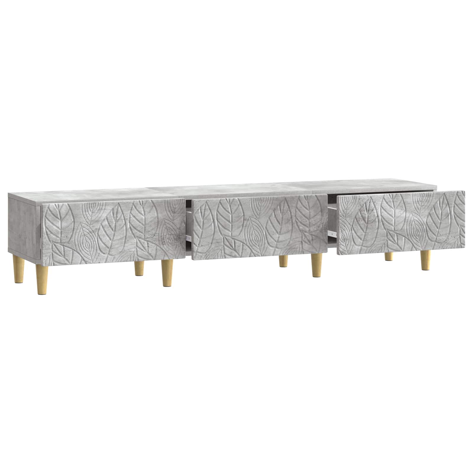 Meuble TV 147 x 34,5 x 30 cm Gris béton Bois d'ingénierie - XIOS