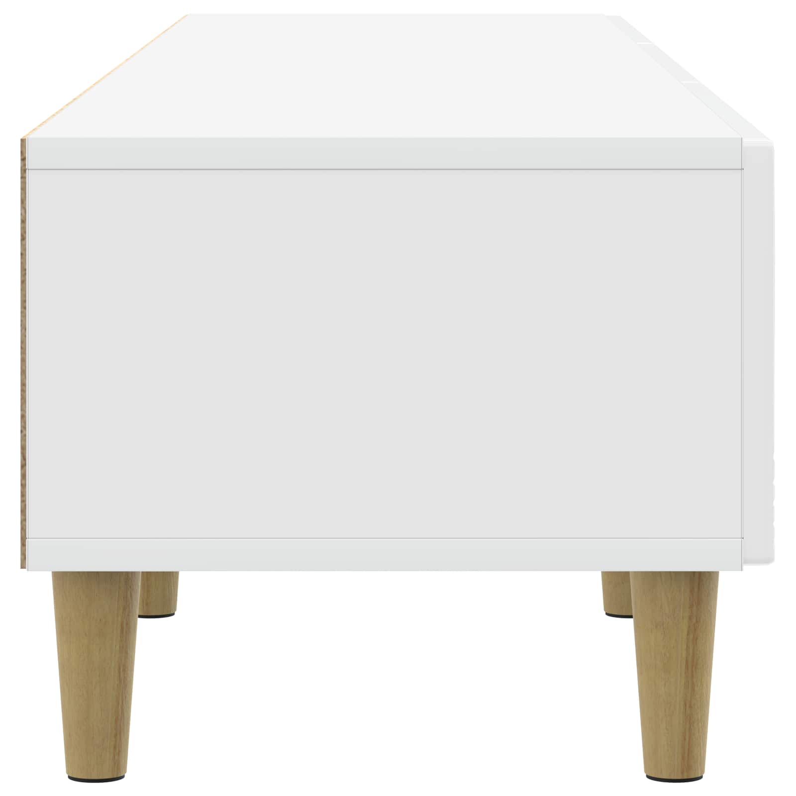 Meuble TV 147 x 34,5 x 30 cm Blanc brillant Bois d'ingénierie