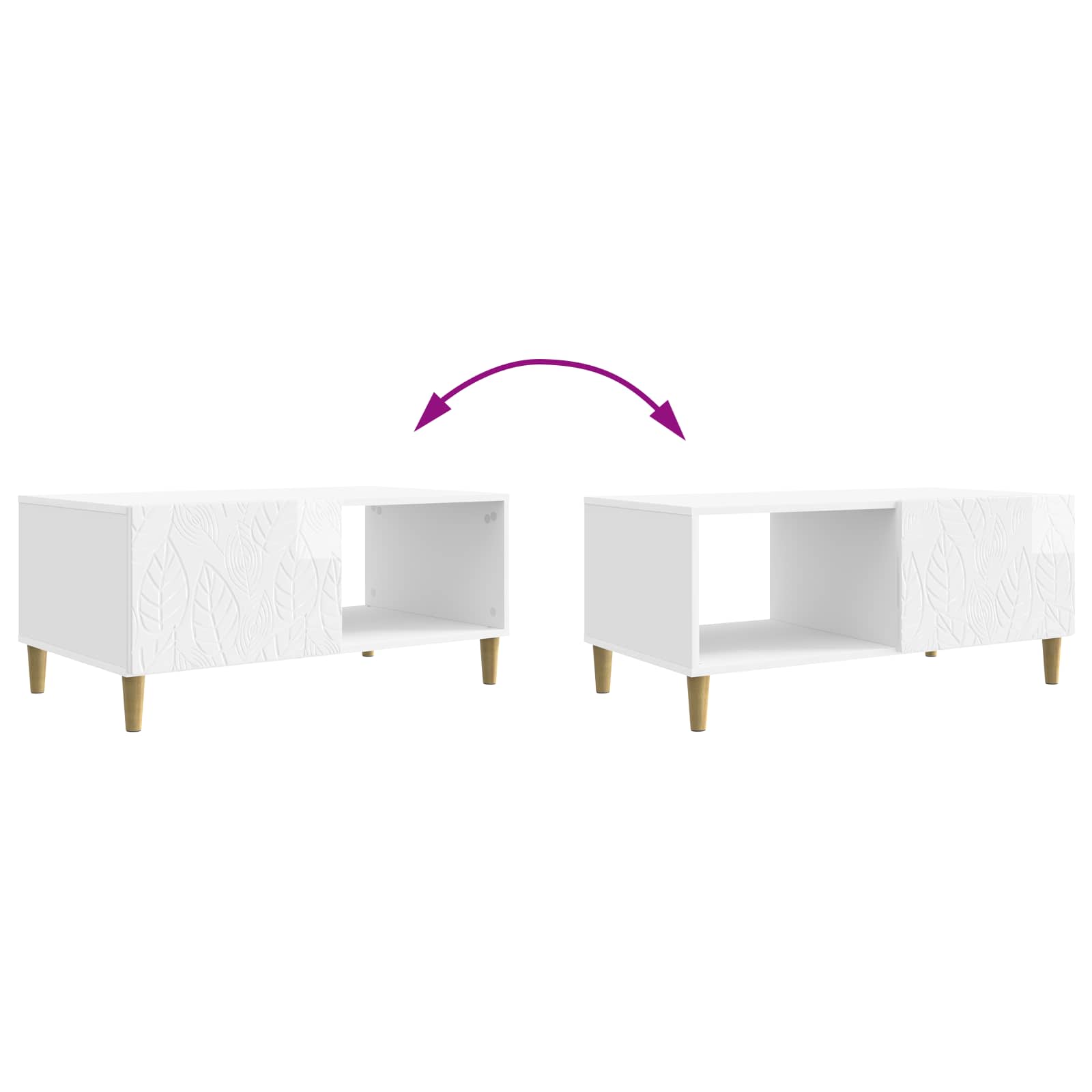 Table basse Blanc brillant 90 x 50 x 40 cm Bois d'ingénierie - XIOS