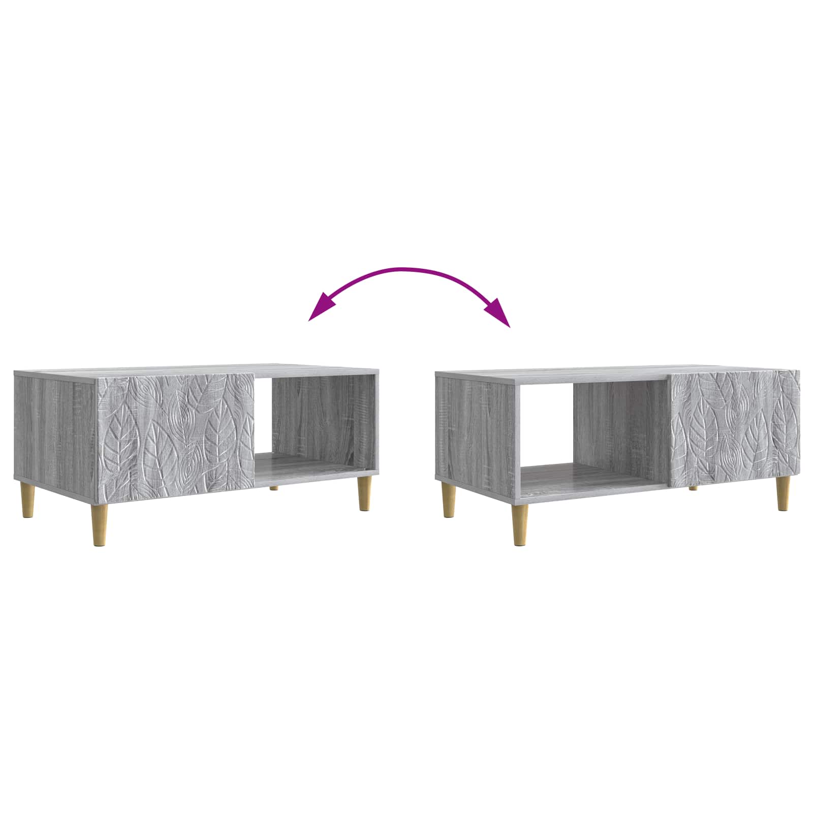 Table basse Sonoma gris 90 x 50 x 40 cm Bois d'ingénierie - XIOS