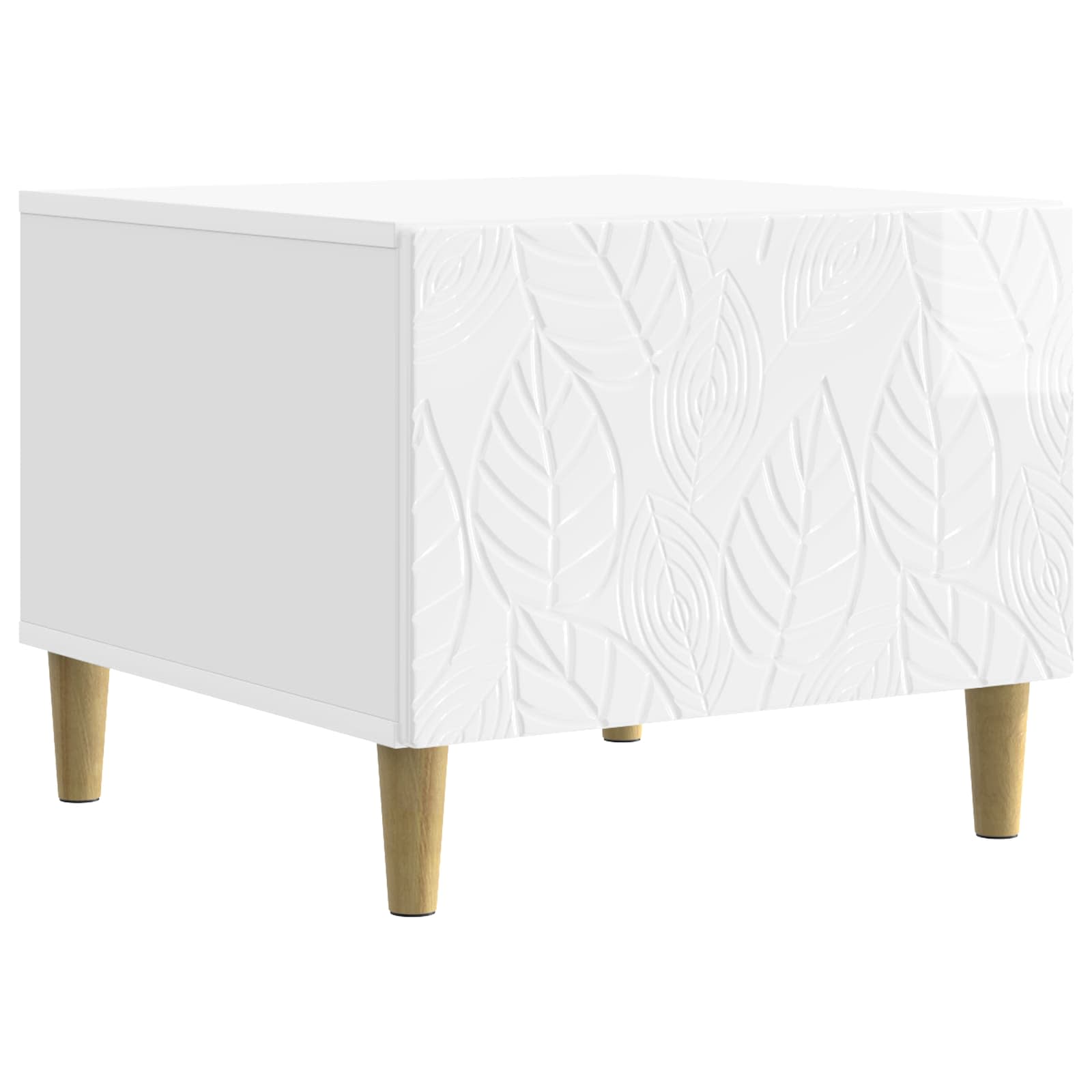 Table basse Blanc brillant 50 x 49 x 40 cm Bois d'ingénierie - XIOS