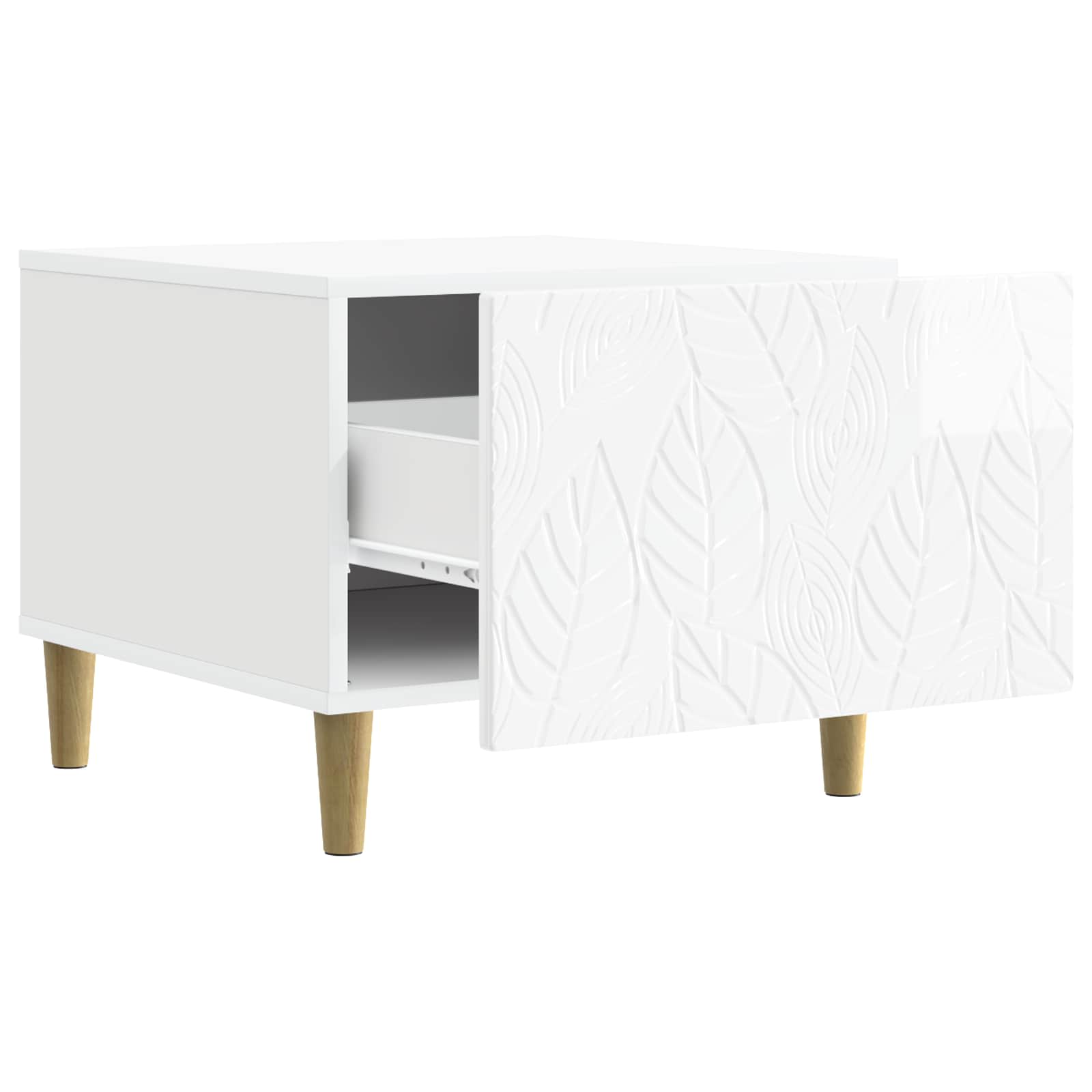 Table basse Blanc brillant 50 x 49 x 40 cm Bois d'ingénierie - XIOS
