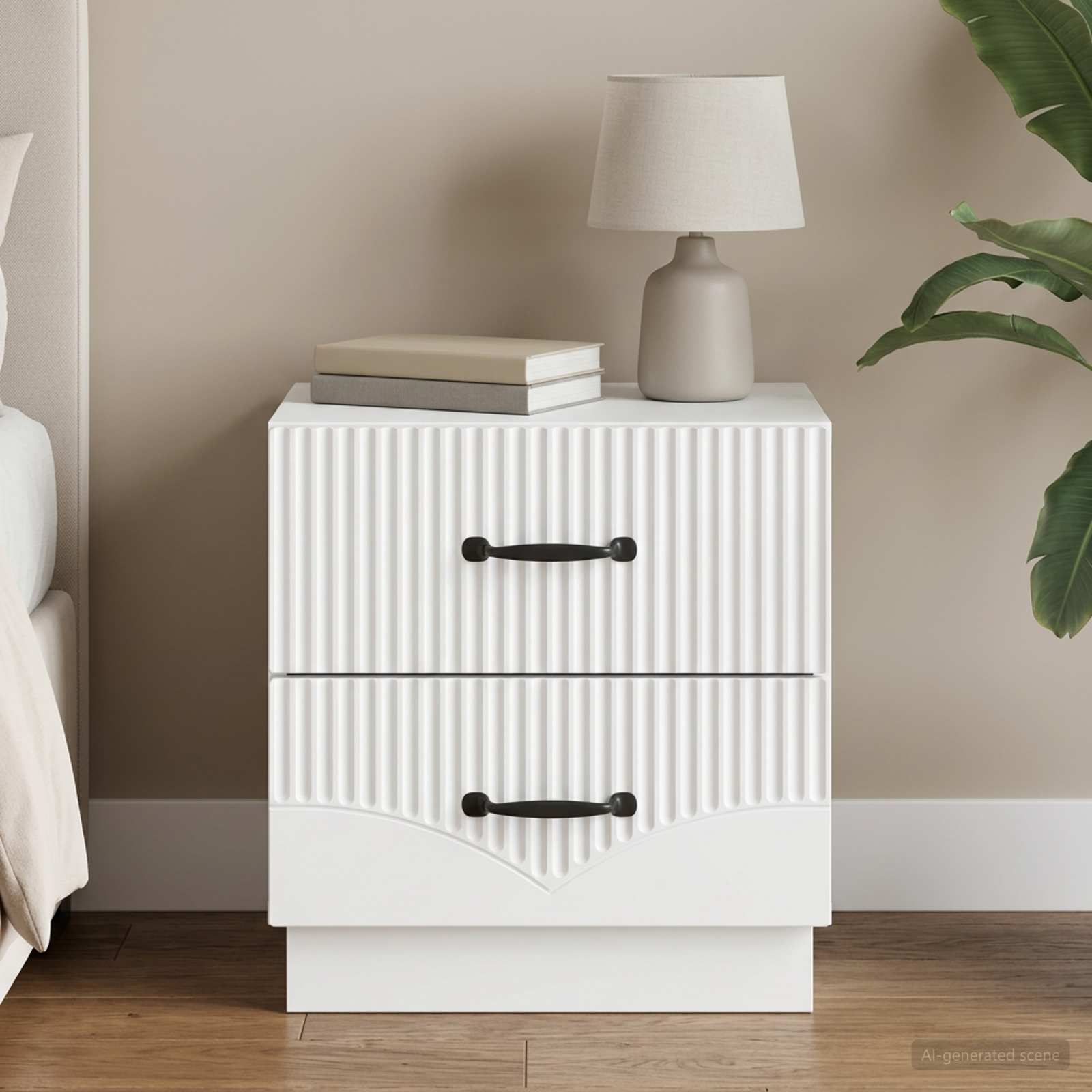 Cabinet de chevet Blanc 43 x 34,5 x 44,5 cm Bois d'ingénierie - XIOS