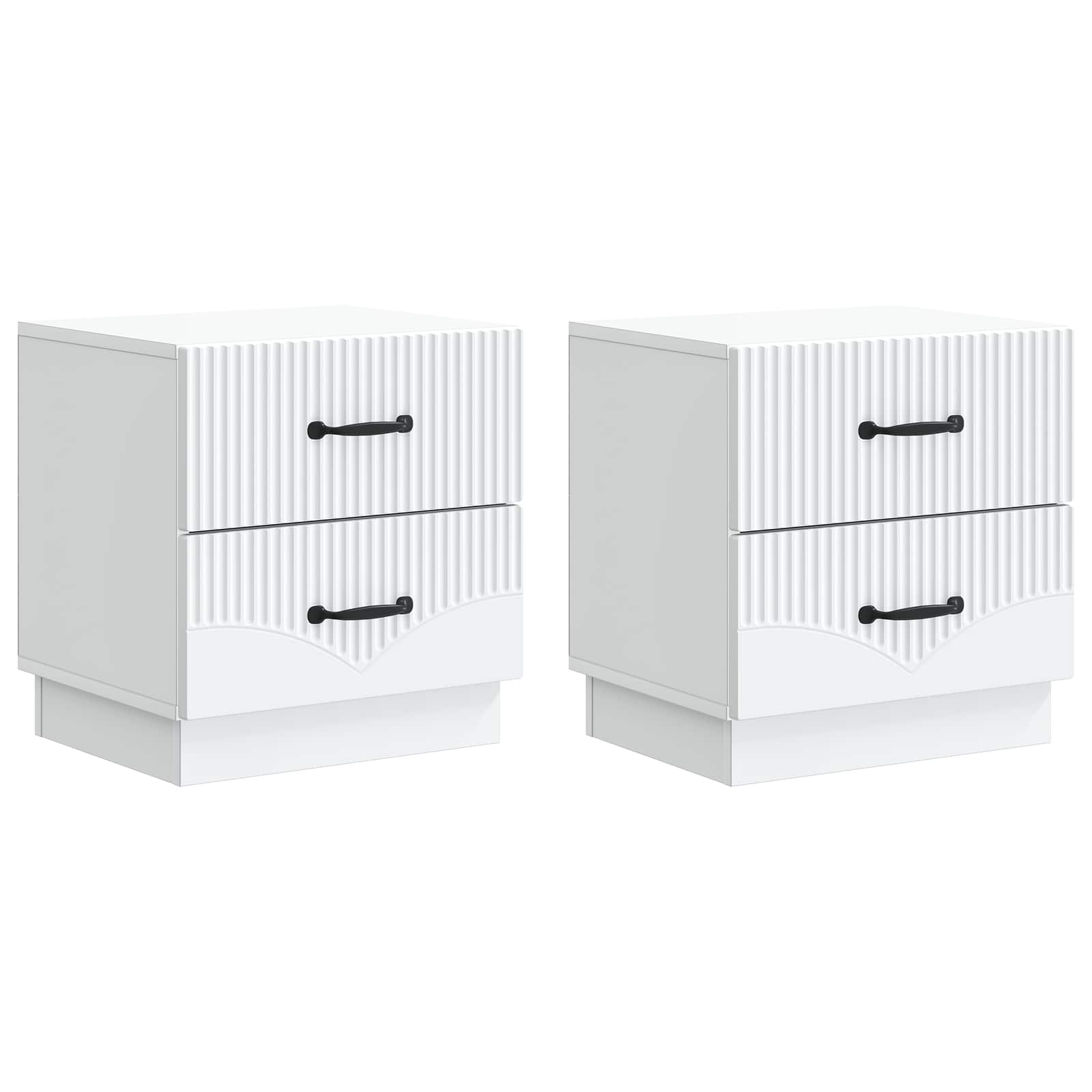 Cabinet de chevet avec tiroir 2 pcs Blanc 43 x 34,5 x 44,5 cm - XIOS
