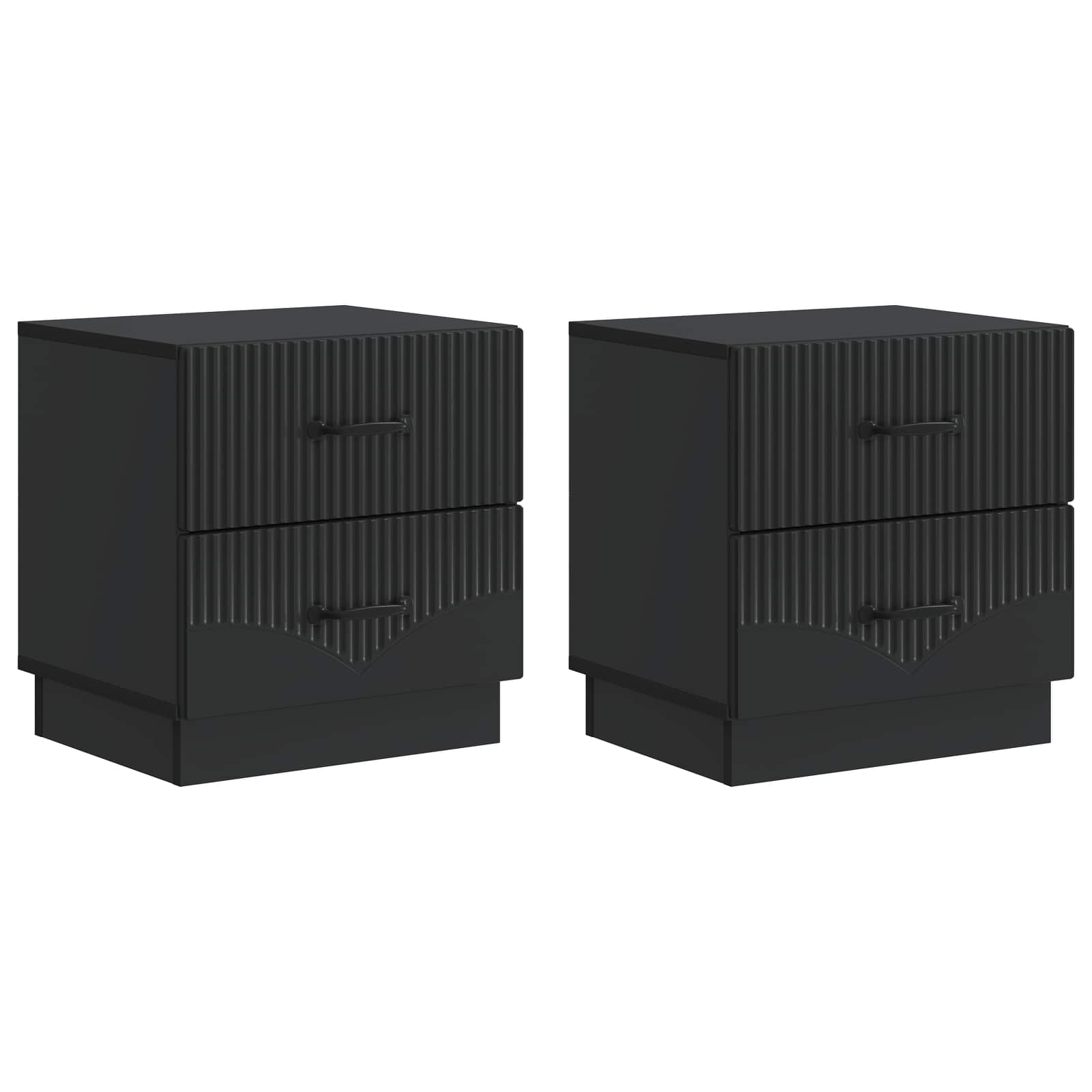 Cabinet de chevet avec tiroir 2 pcs Noir 43 x 34,5 x 44,5 cm - XIOS