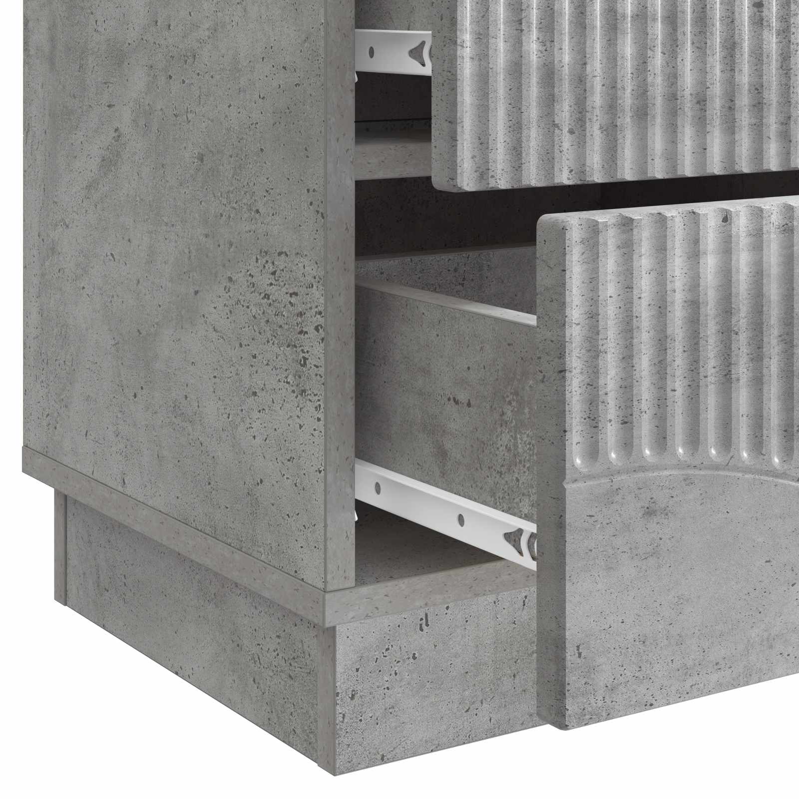 Cabinet de chevet avec tiroir Gris béton 43 x 34,5 x 44,5 cm - XIOS