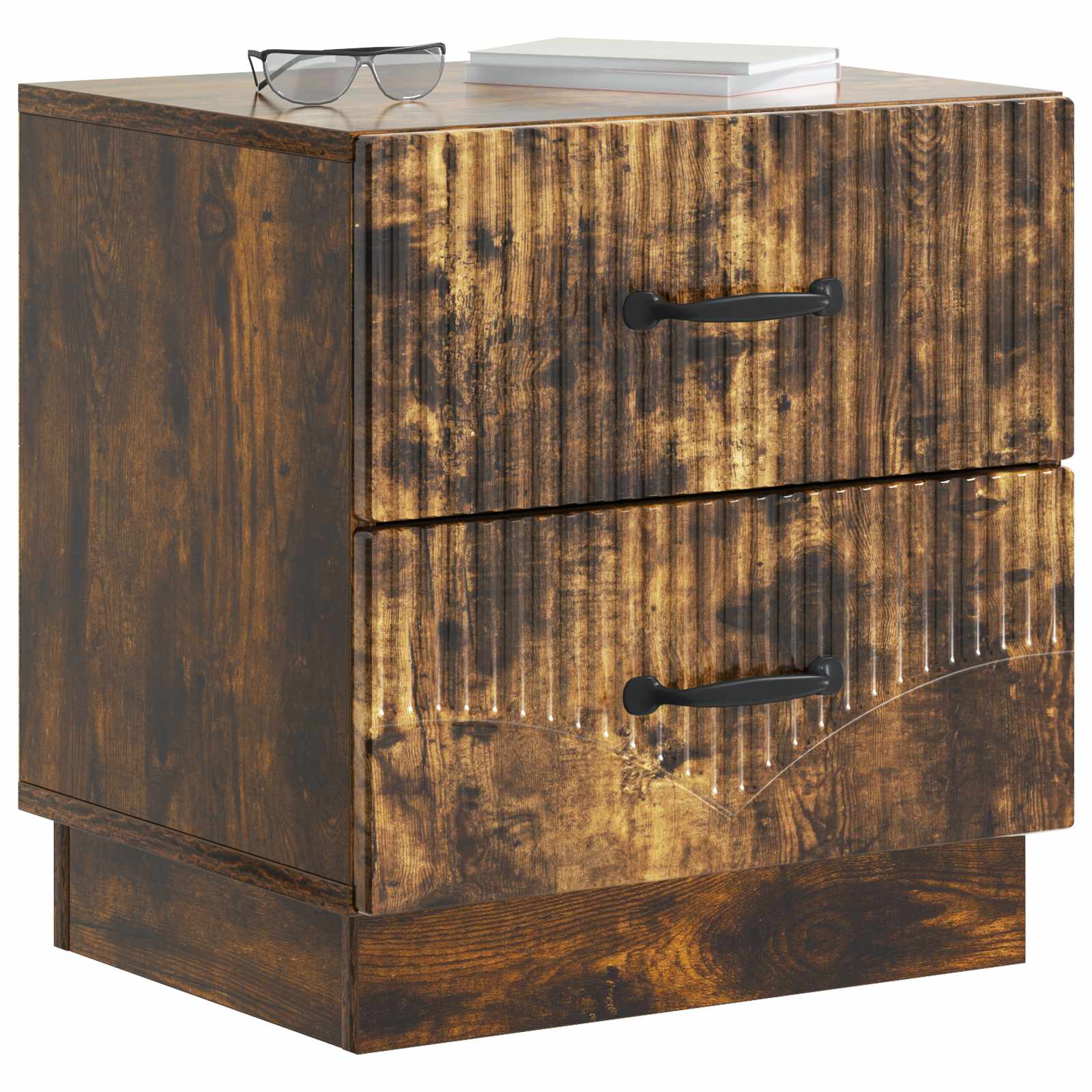 Cabinet de chevet avec tiroir Chêne fumé 43 x 34,5 x 44,5 cm - XIOS