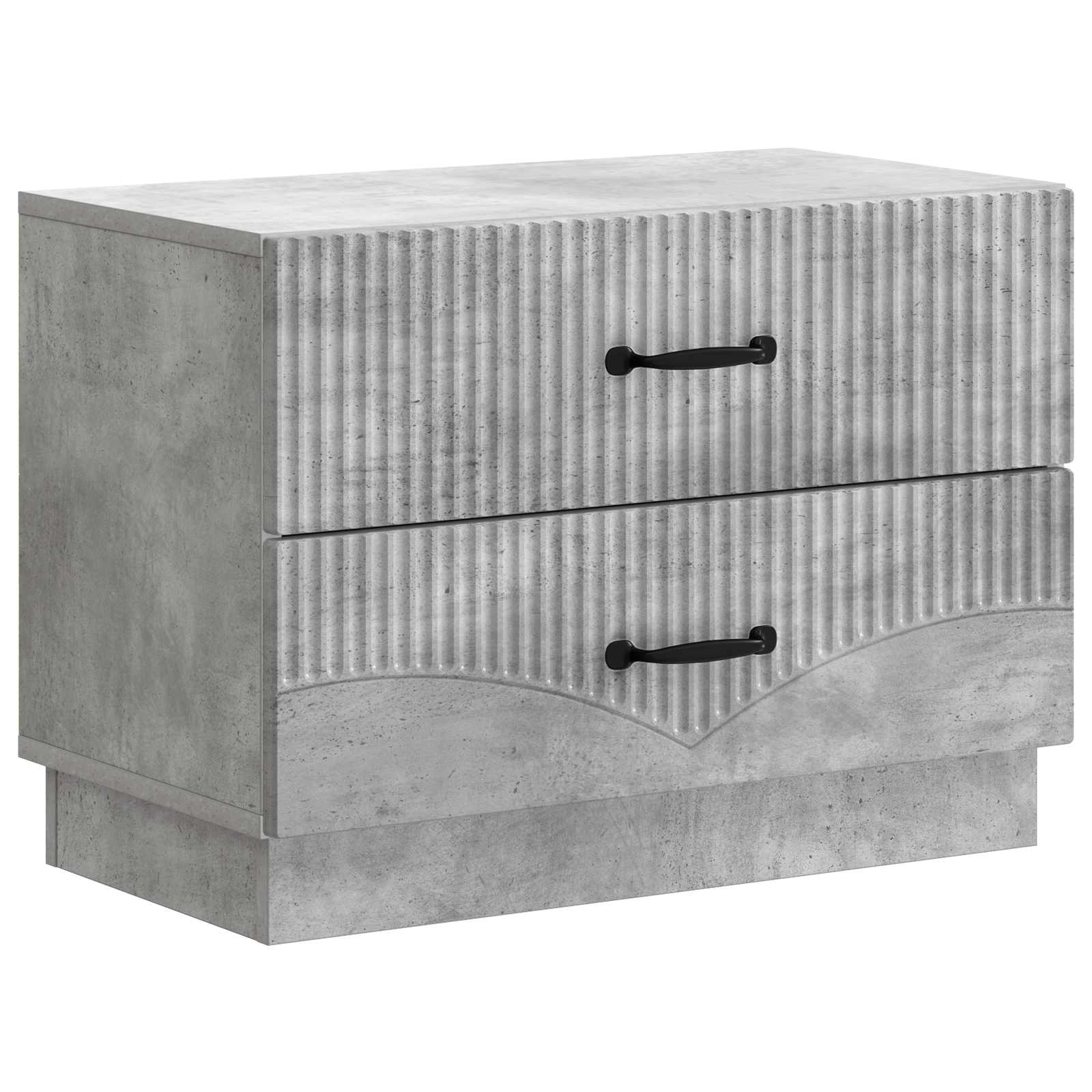 Cabinet de chevet avec tiroir Gris béton 62 x 34,5 x 44,5 cm - XIOS
