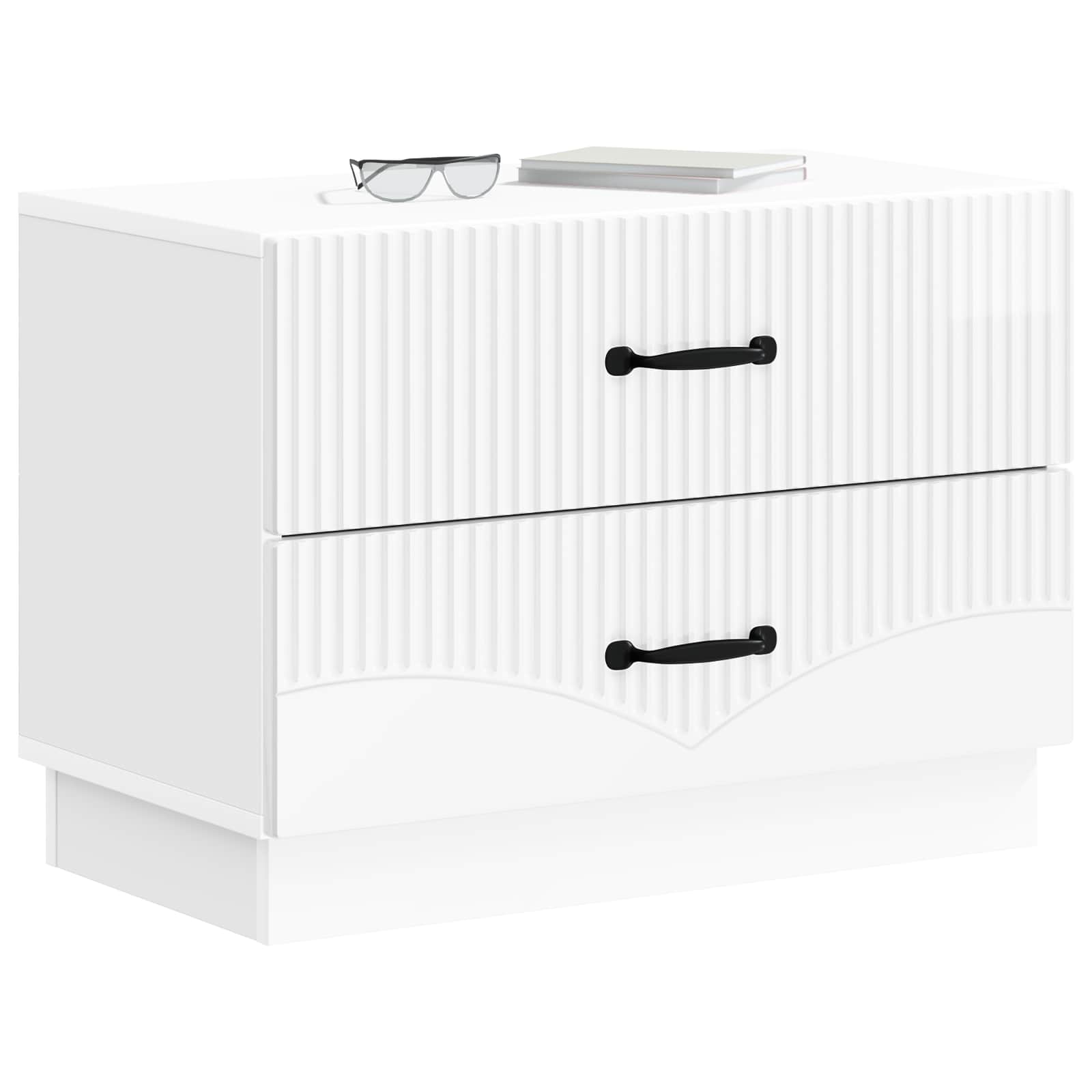 Cabinet de chevet Blanc brillant 62 x 34,5 x 44,5 cm - XIOS