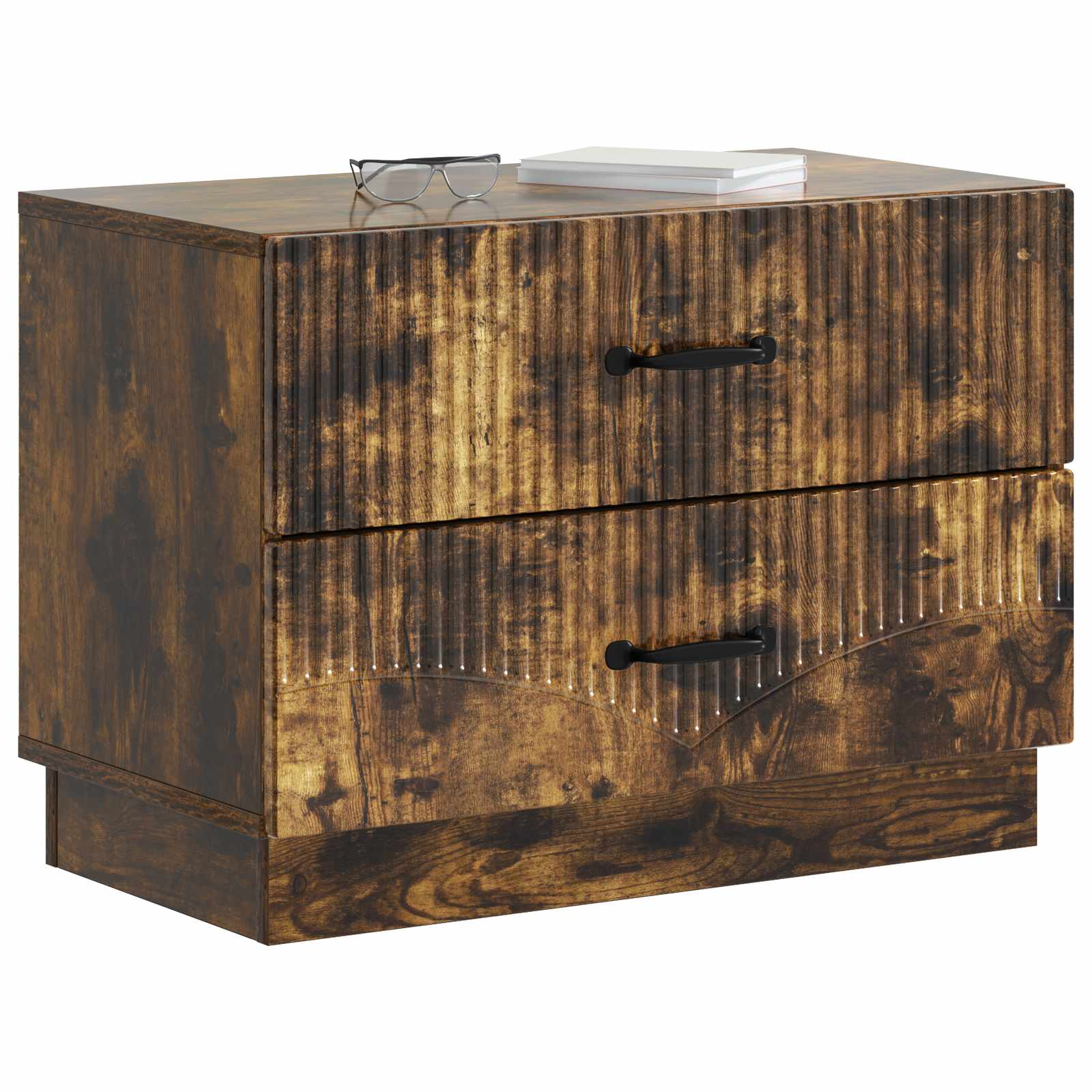 Cabinet de chevet avec tiroir Chêne fumé 62 x 34,5 x 44,5 cm - XIOS