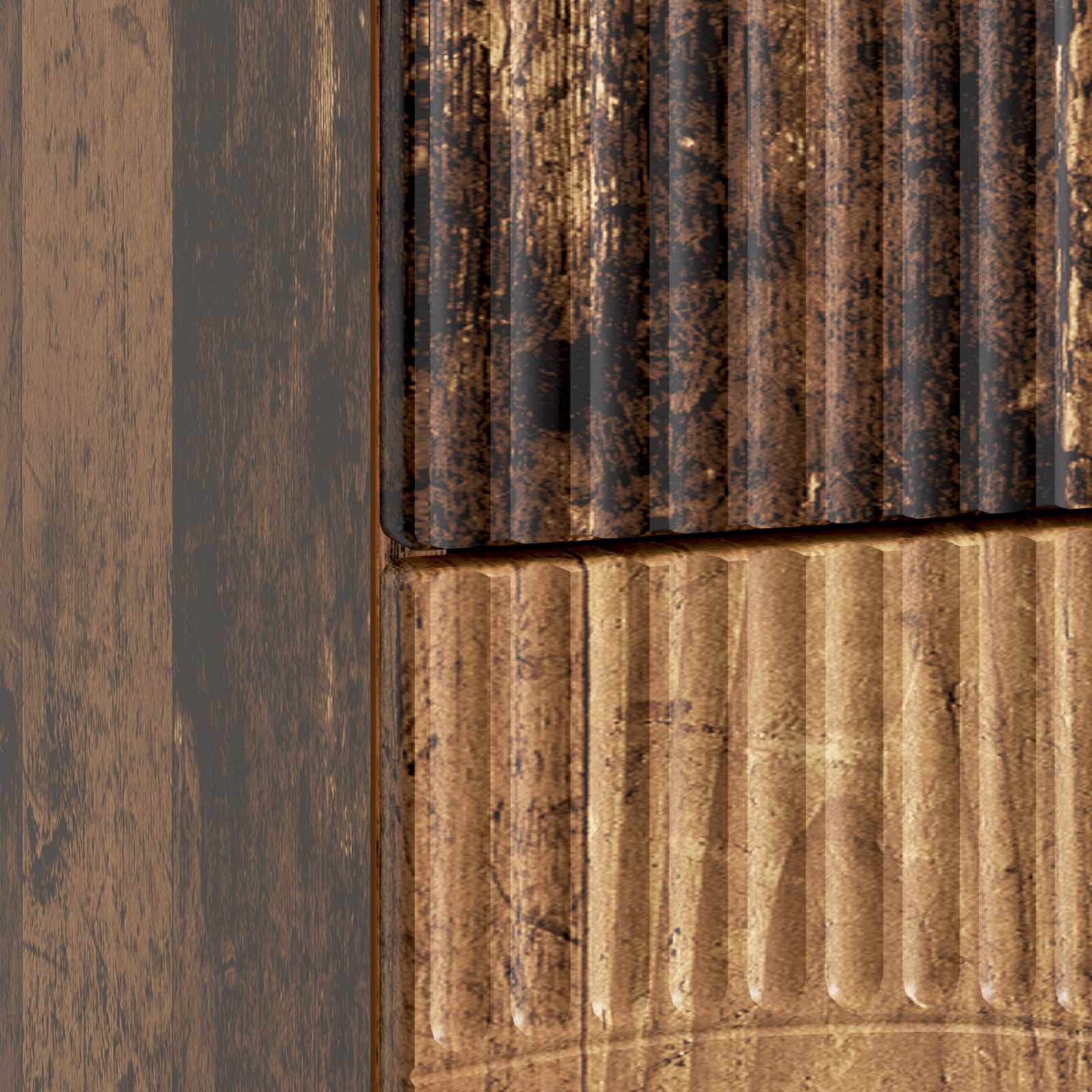 Cabinet de chevet avec tiroir Bois ancien 62 x 34,5 x 44,5 cm - XIOS