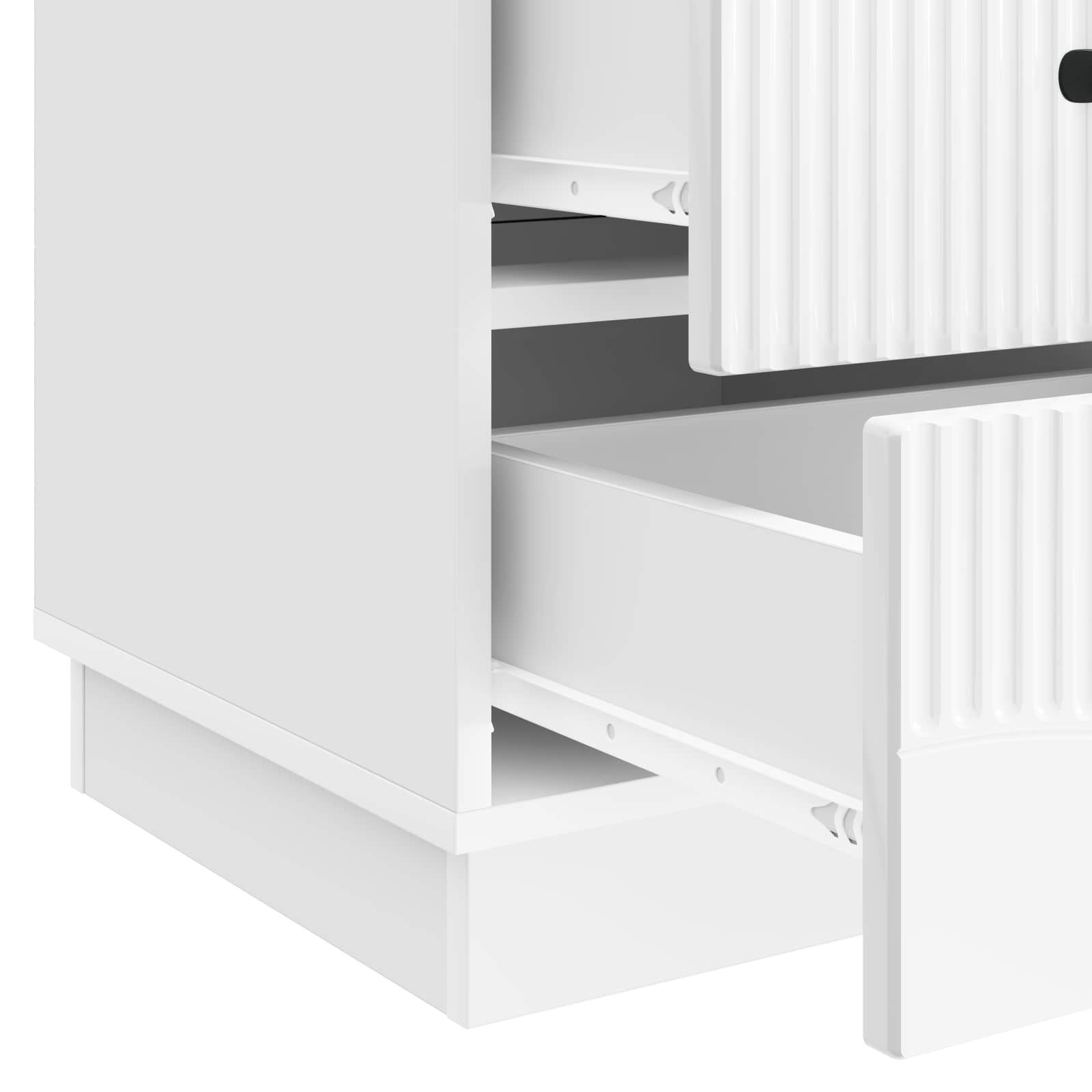Cabinet de chevet avec tiroir Blanc brillant 43 x 41 x 63,5 cm - XIOS