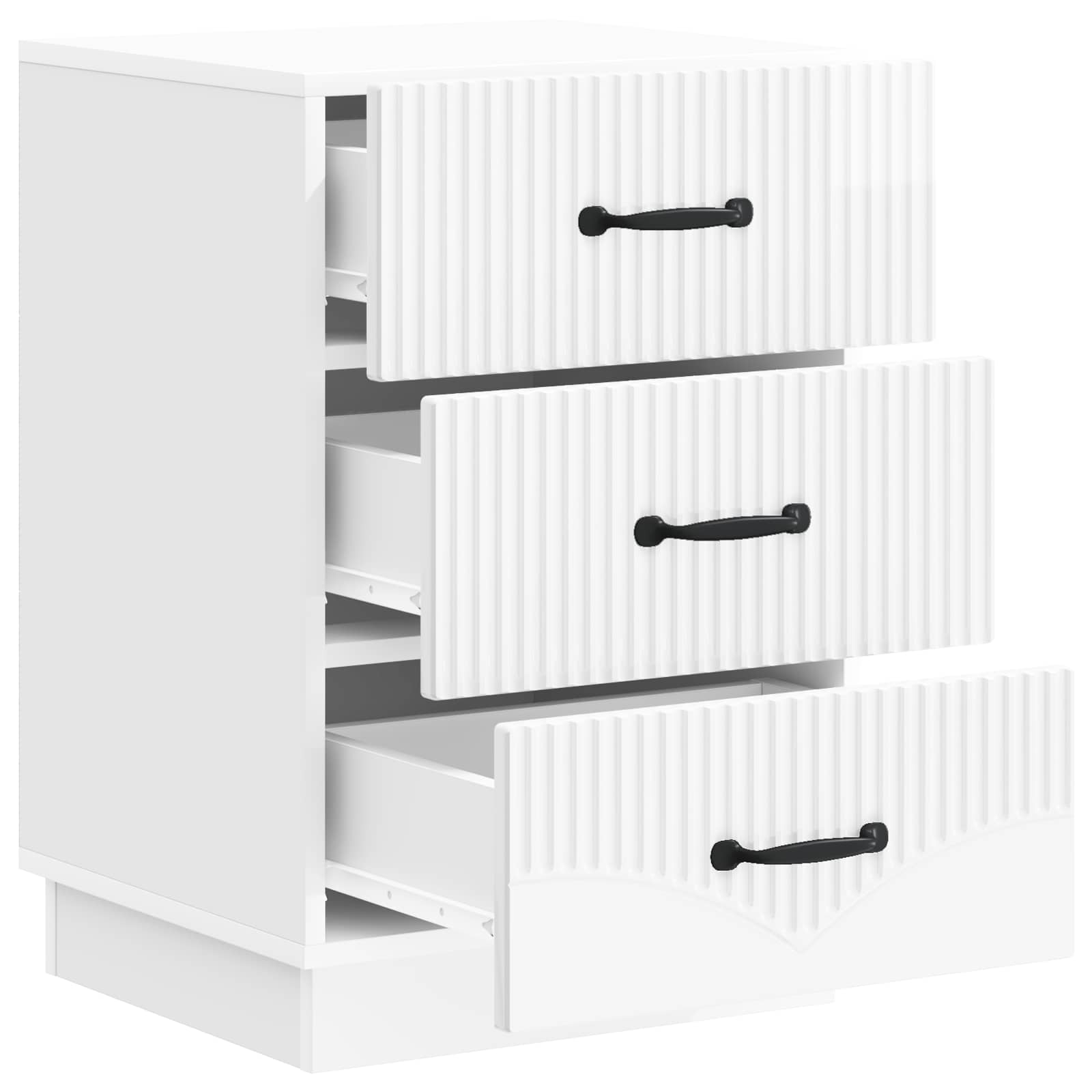 Cabinet de chevet avec tiroir Blanc brillant 43 x 41 x 63,5 cm - XIOS