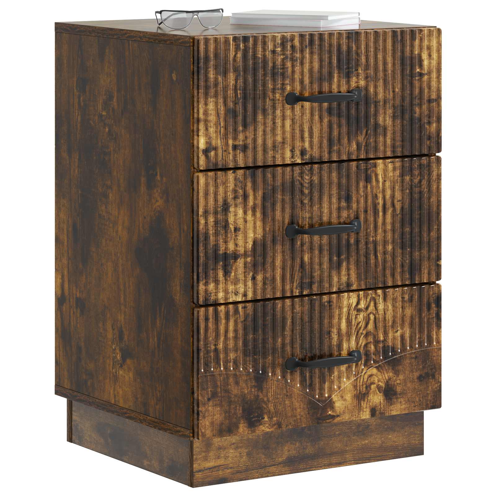 Cabinet de chevet avec tiroir Chêne fumé 43 x 41 x 63,5 cm - XIOS