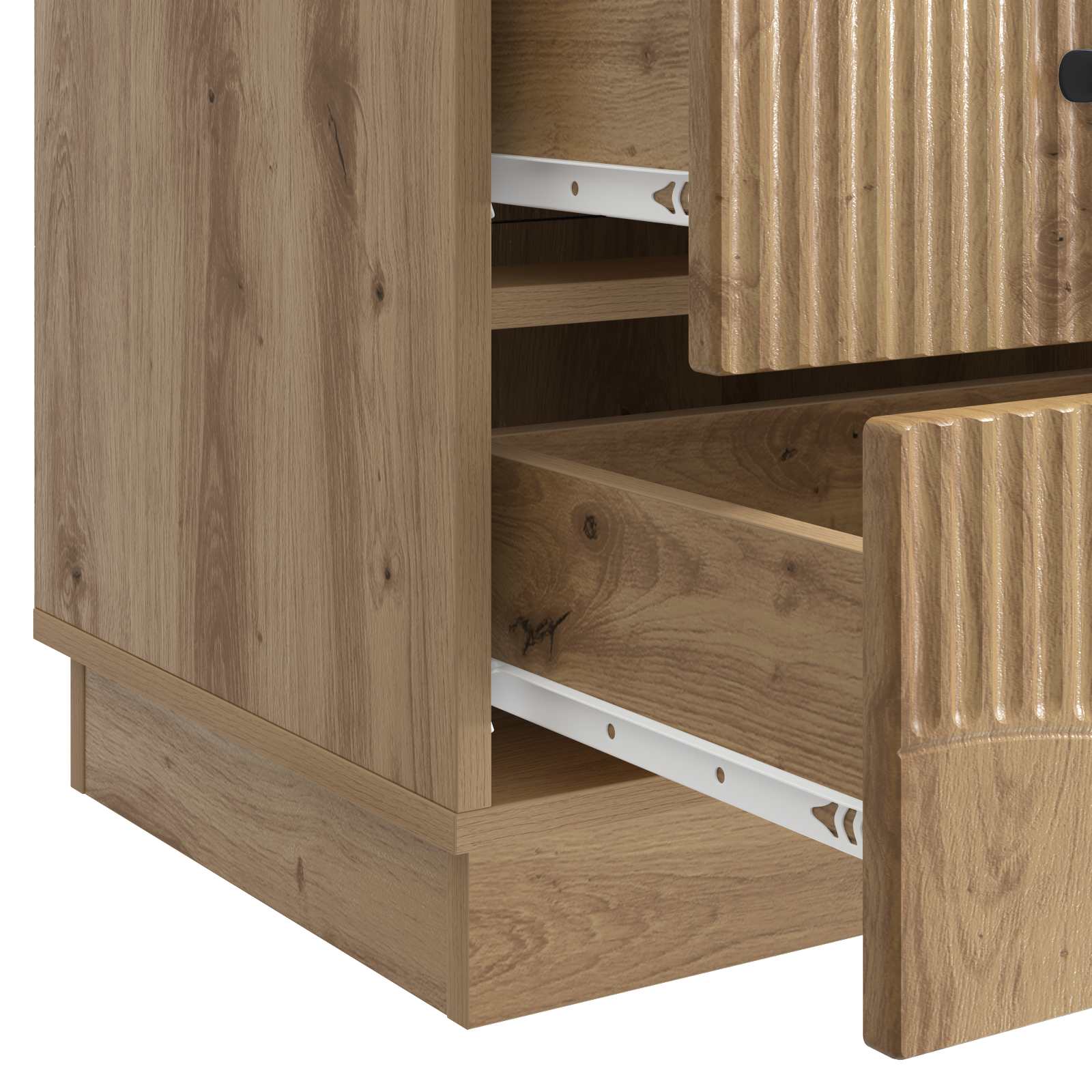 Cabinet de chevet avec tiroir Chêne artisanal 43 x 41 x 63,5 cm - XIOS