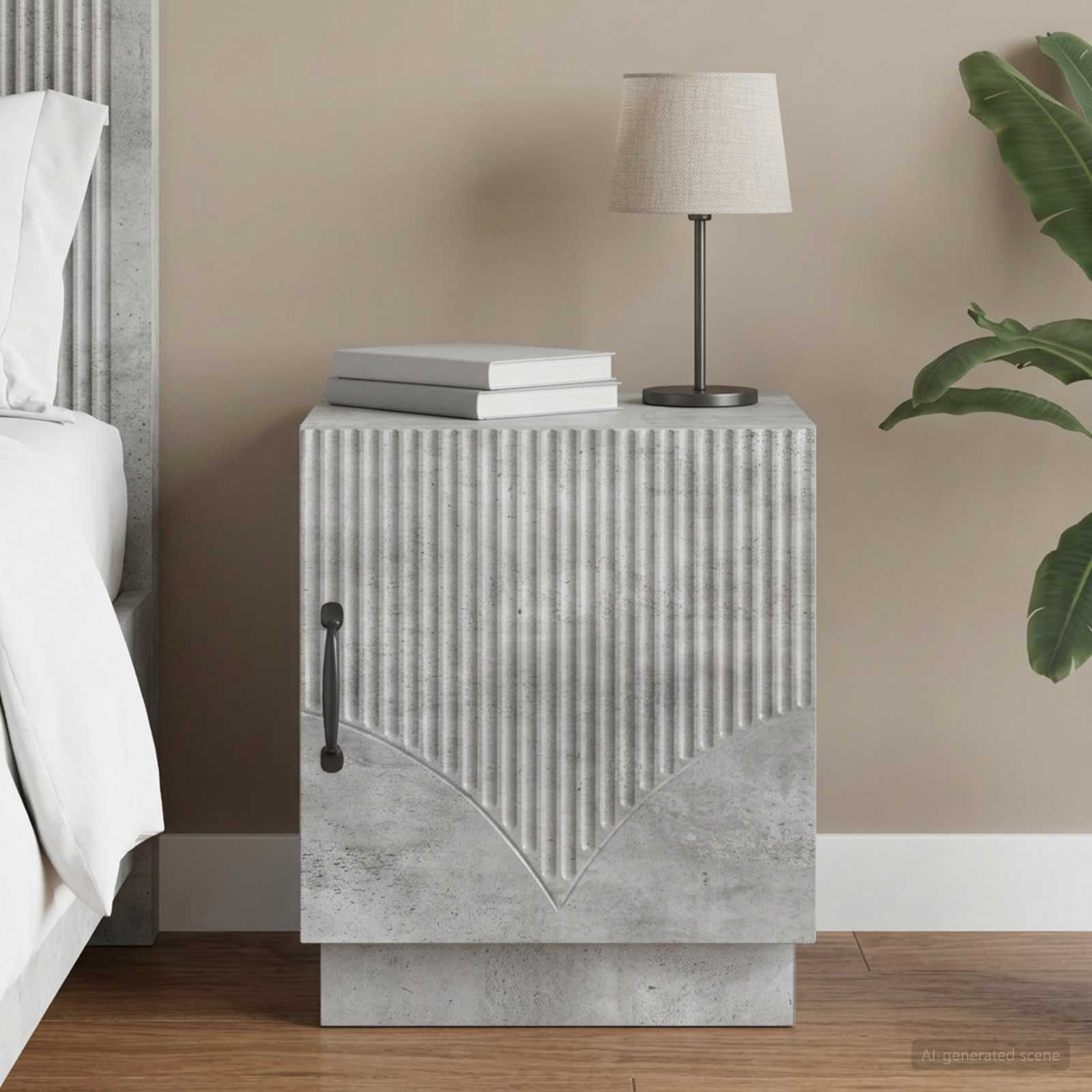 Table de chevet Gris Béton 43 x 34,5 x 47 cm Bois d'ingénierie - XIOS