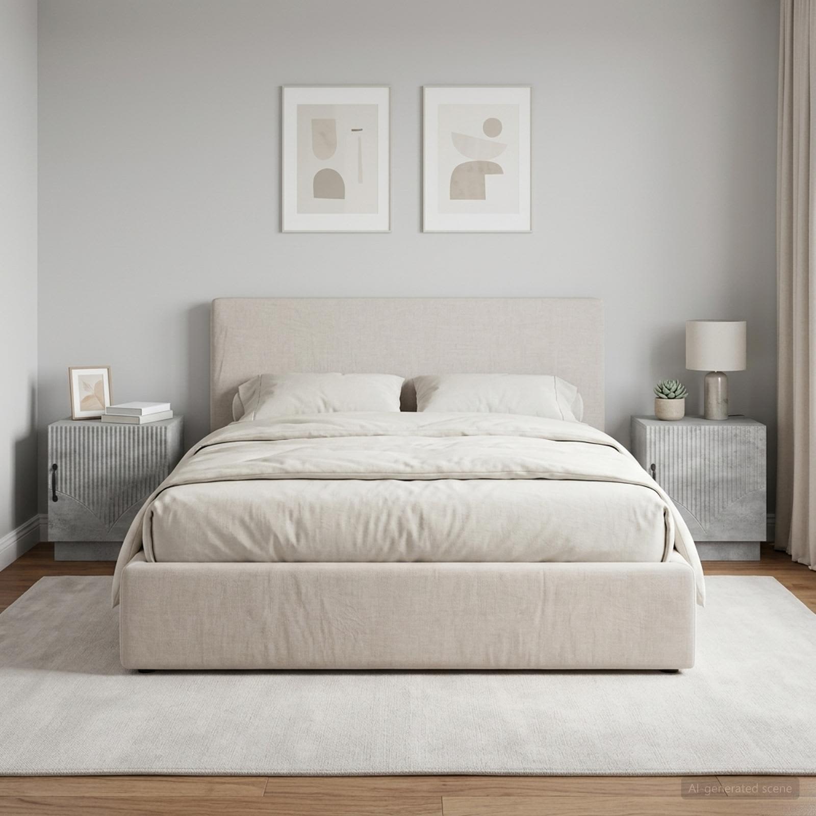 Table de chevet 2 pc Gris Béton 43 x 34,5 x 47 cm - XIOS