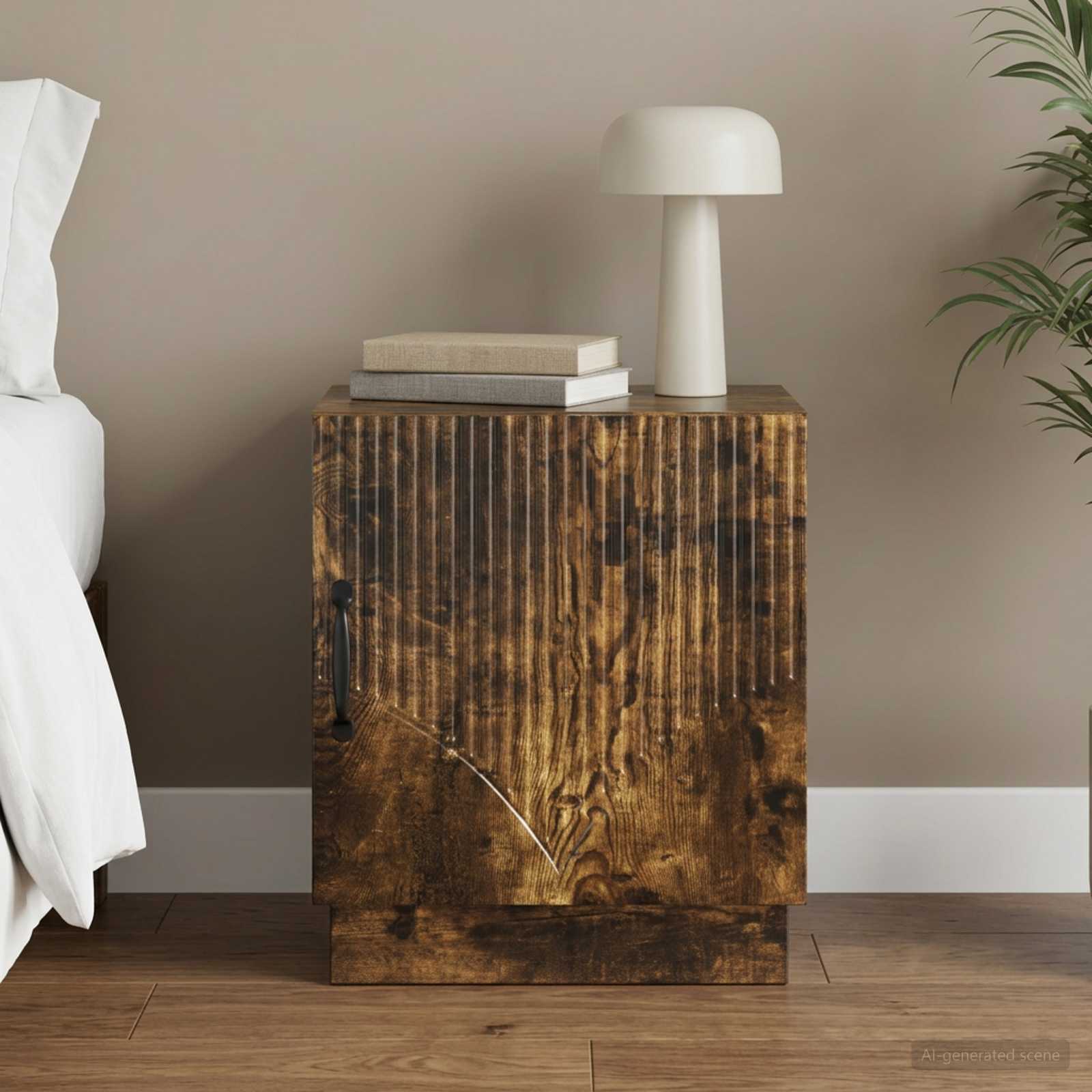 Table de chevet Chêne fumé 43 x 34,5 x 47 cm Bois d'ingénierie - XIOS
