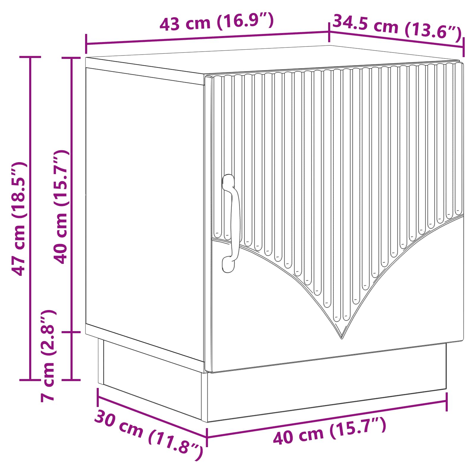 Table de chevet Chêne fumé 43 x 34,5 x 47 cm Bois d'ingénierie - XIOS