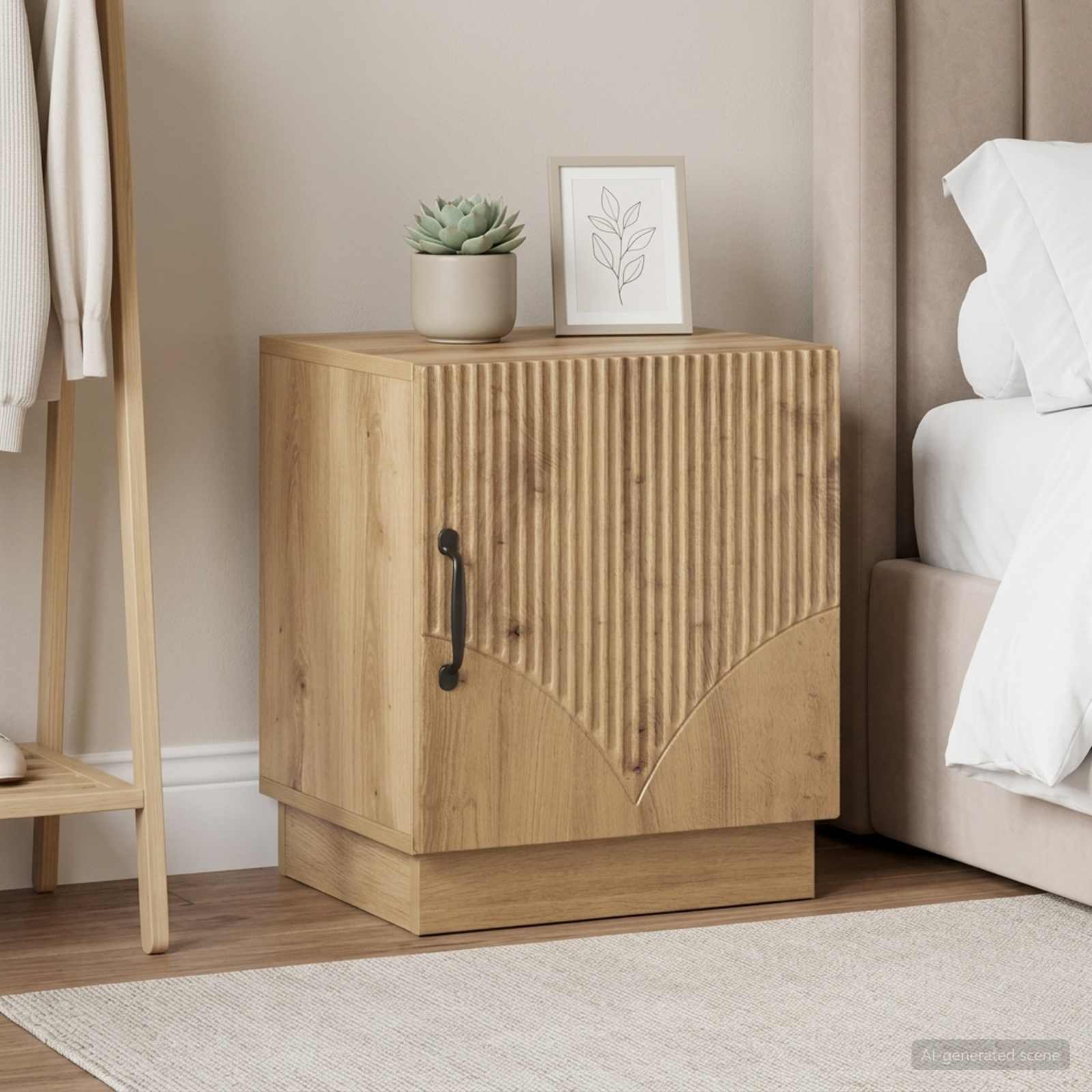 Table de chevet 2 pc Chêne artisanal 43 x 34,5 x 47 cm - XIOS