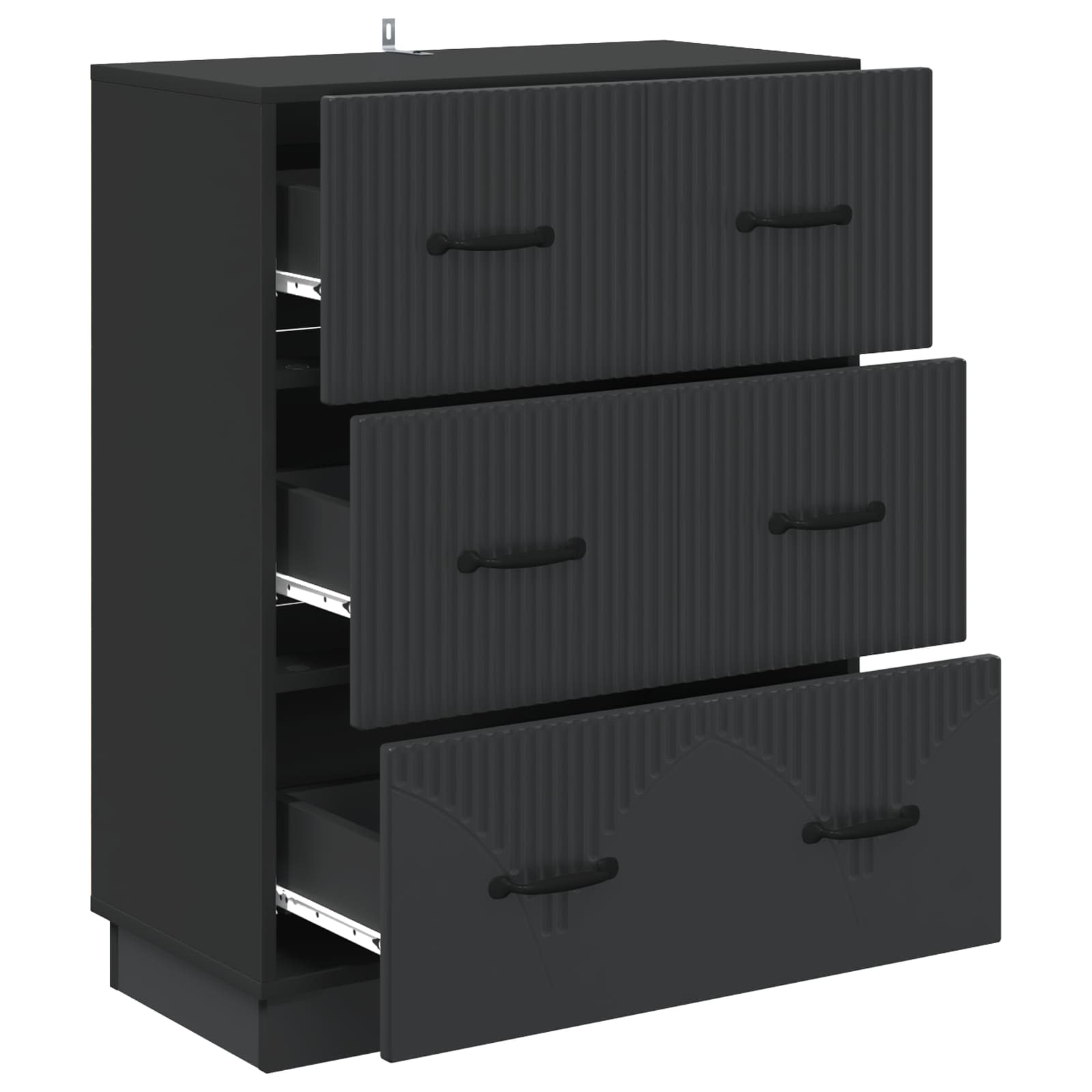 Armoire à tiroirs Noir 66 x 34,5 x 87 cm Bois d'ingénierie - XIOS