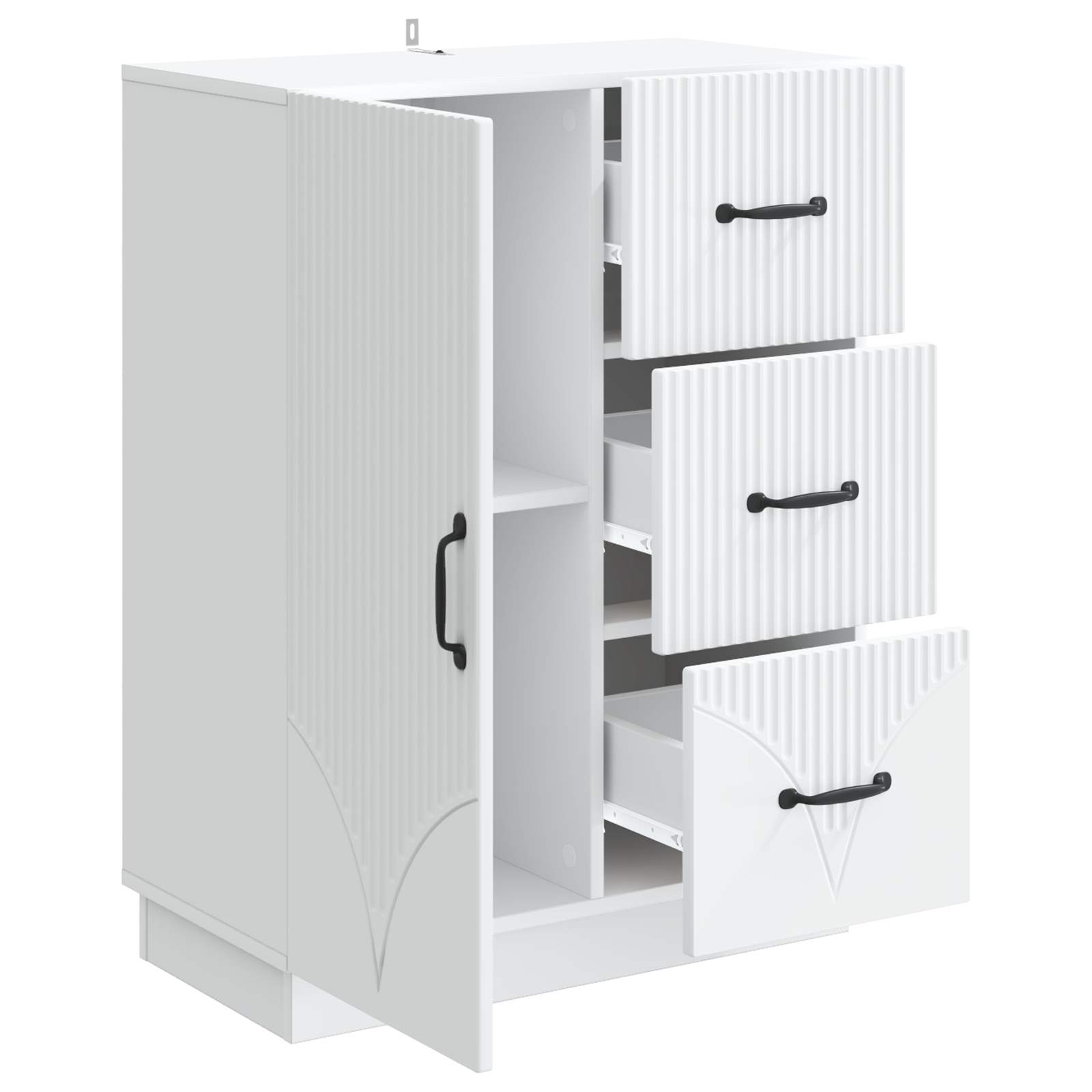 Buffet avec tiroir Blanc 66 x 34,5 x 87 cm Bois d'ingénierie - XIOS