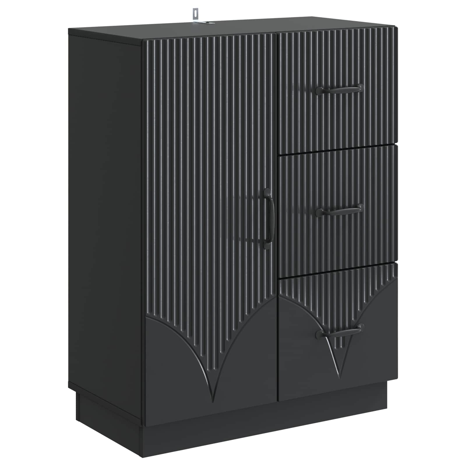 Buffet avec tiroir Noir 66 x 34,5 x 87 cm Bois d'ingénierie - XIOS
