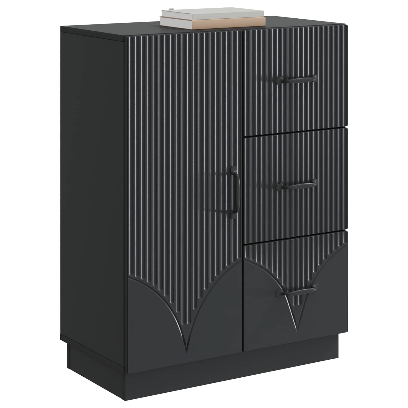 Buffet avec tiroir Noir 66 x 34,5 x 87 cm Bois d'ingénierie - XIOS