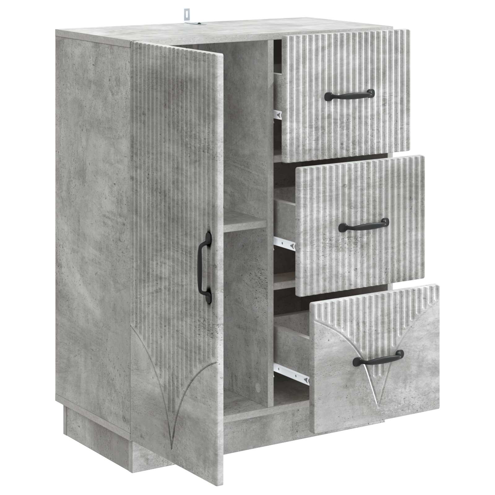 Buffet Gris béton 66 x 34,5 x 87 cm Bois d'ingénierie - XIOS