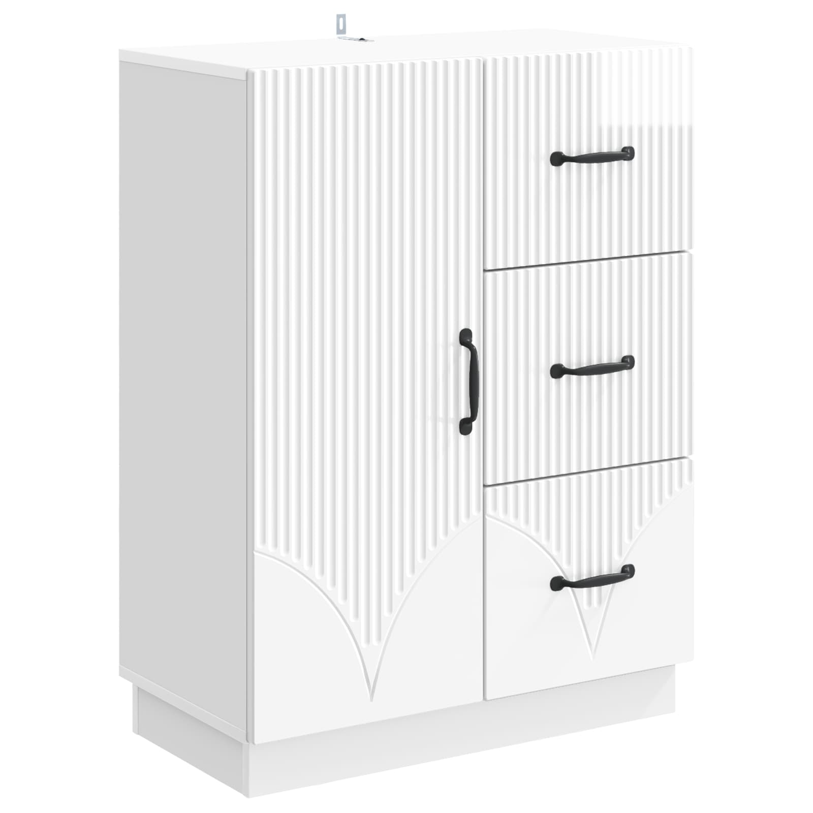 Buffet Blanc brillant 66 x 34,5 x 87 cm Bois d'ingénierie - XIOS