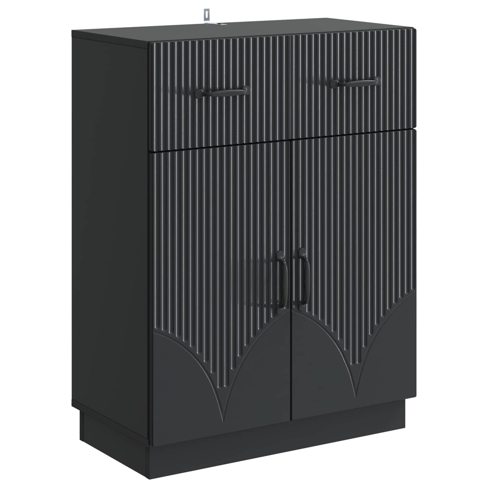 Buffet avec tiroir Noir 66 x 34,5 x 87 cm Bois d'ingénierie - XIOS