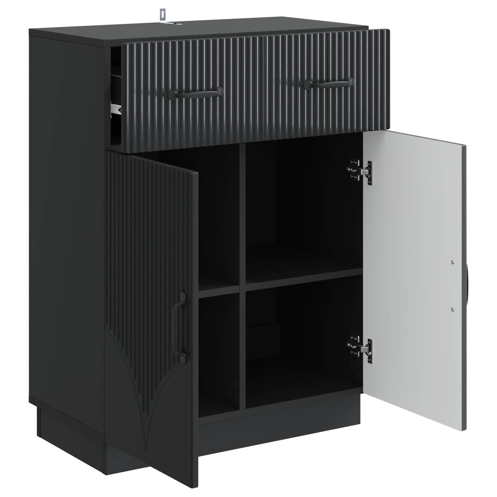Buffet avec tiroir Noir 66 x 34,5 x 87 cm Bois d'ingénierie - XIOS