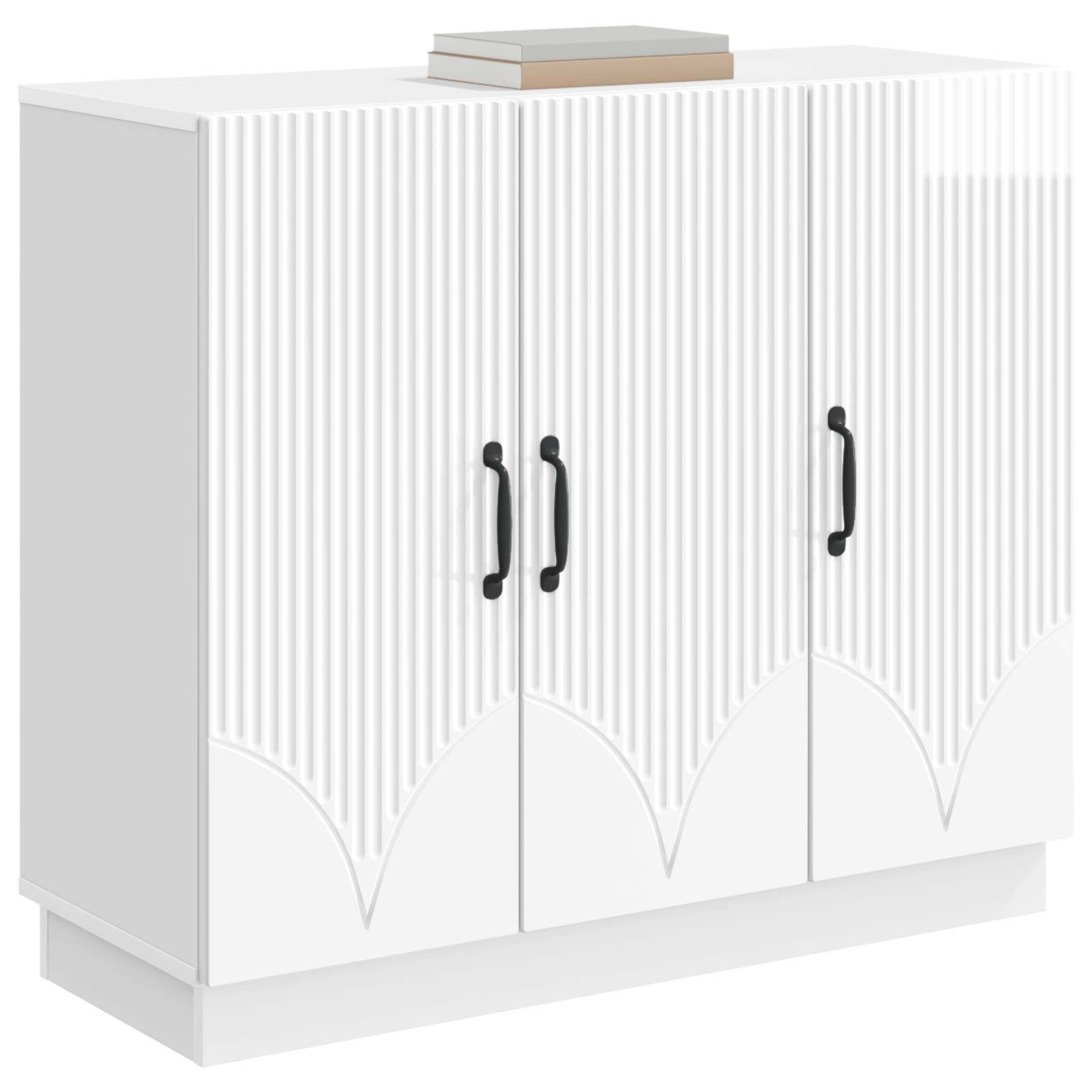 Buffet Blanc brillant 89 x 34,5 x 77 cm Bois d'ingénierie - XIOS