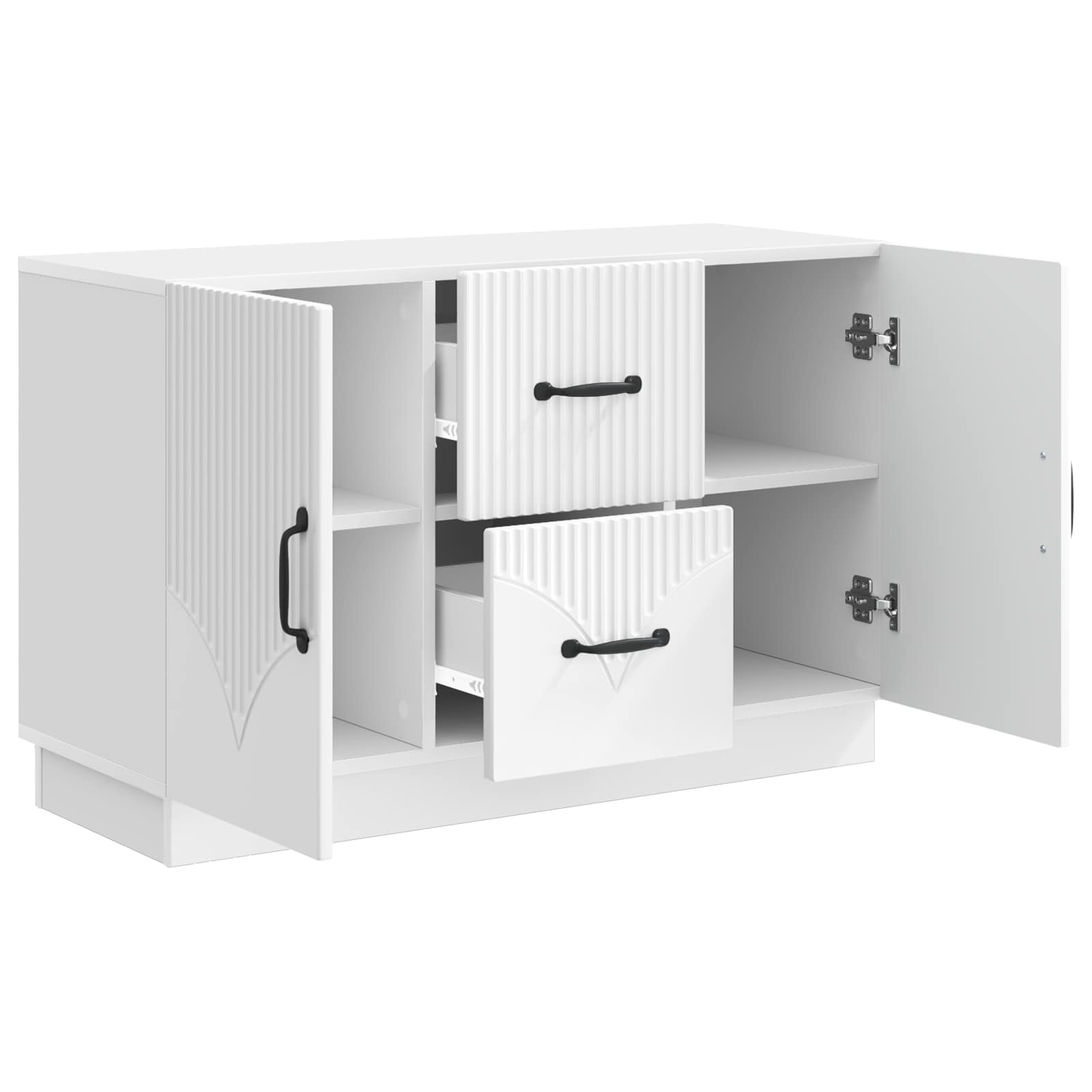 Buffet Blanc brillant 89 x 34,5 x 57 cm Bois d'ingénierie - XIOS