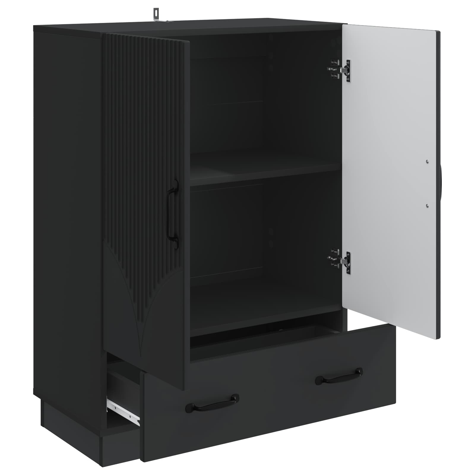 Buffet avec tiroir Noir 66 x 34,5 x 92 cm Bois d'ingénierie - XIOS
