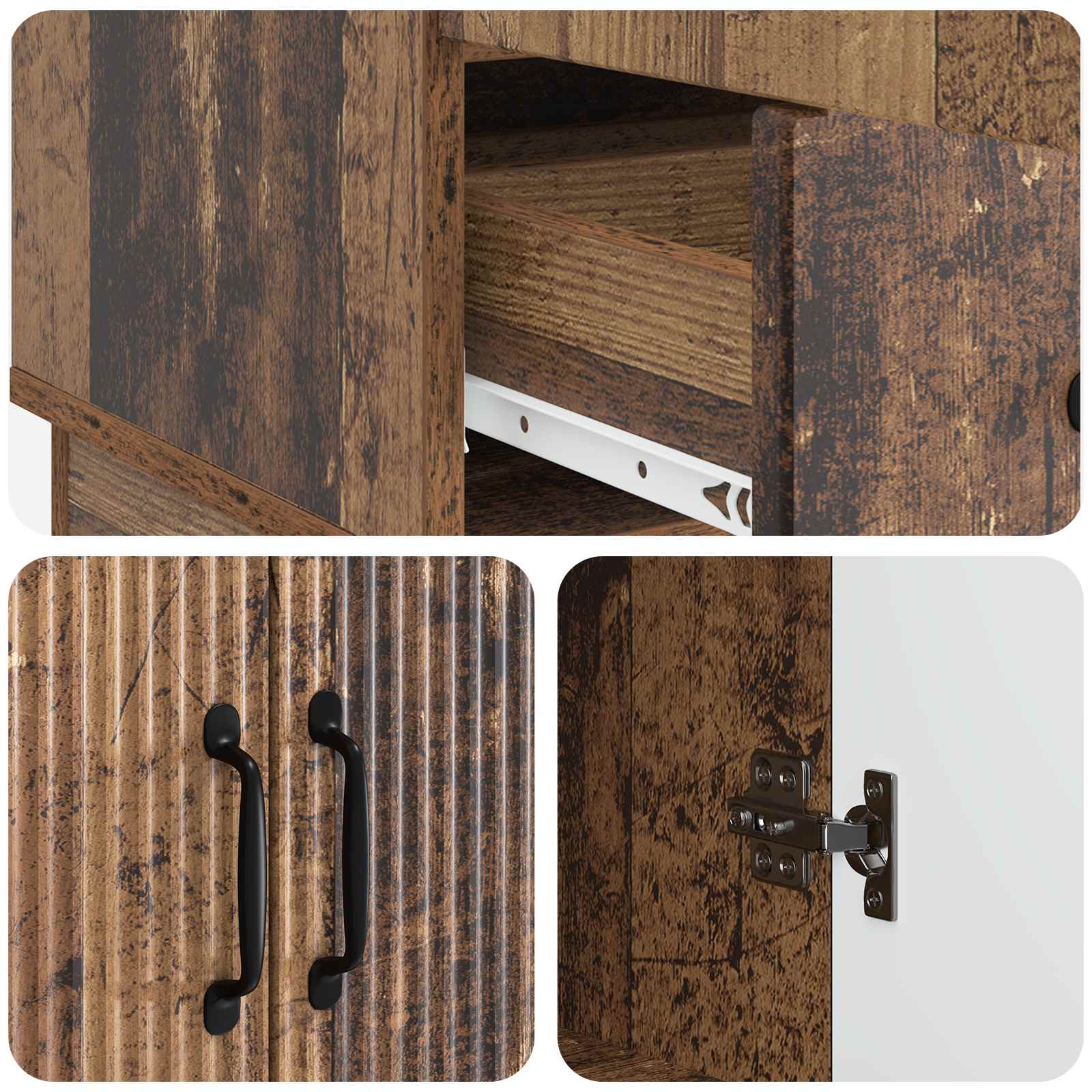 Buffet Bois ancien 66 x 34,5 x 92 cm Bois d'ingénierie - XIOS