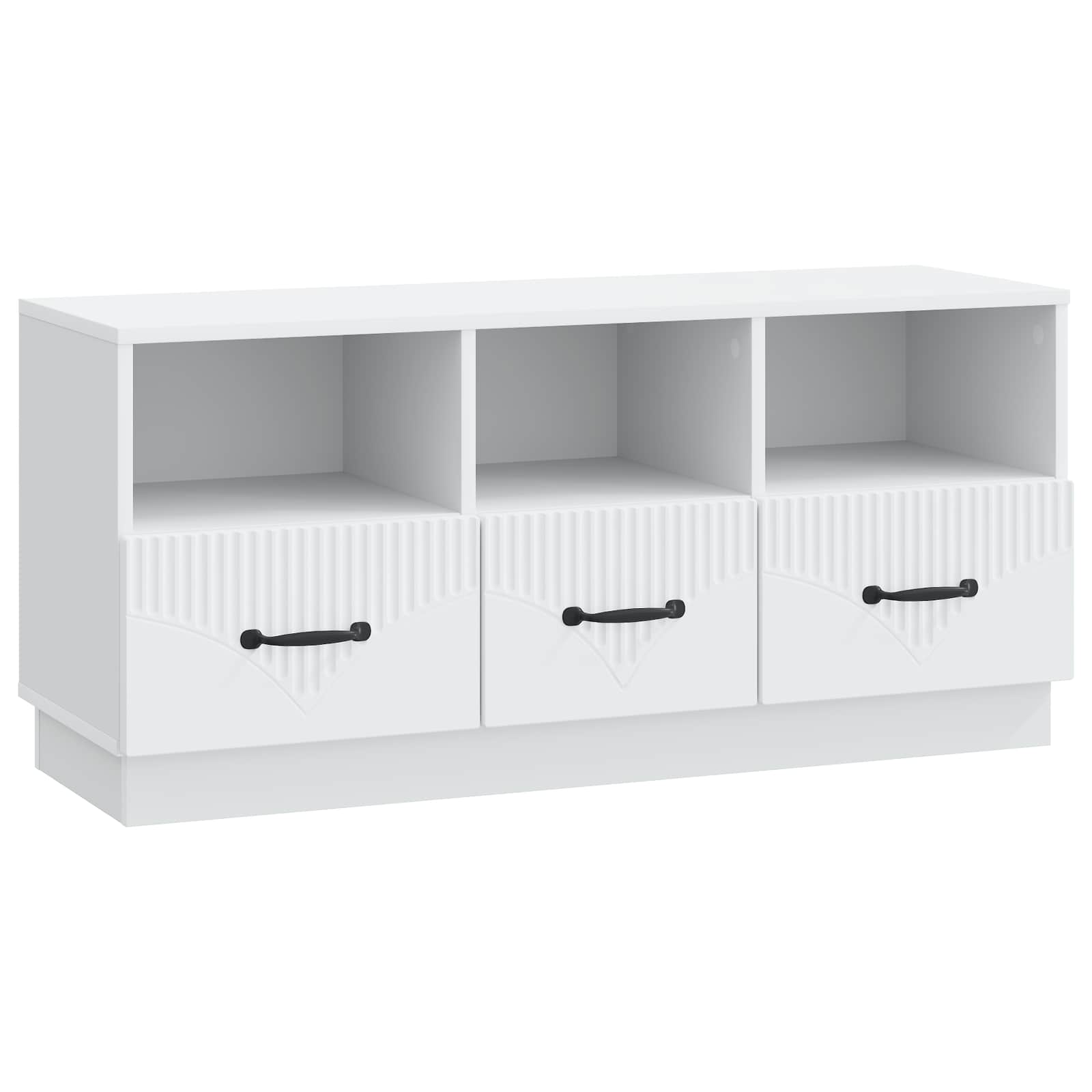 Meuble TV Blanc 102 x 34,5 x 47 cm Bois d'ingénierie - XIOS