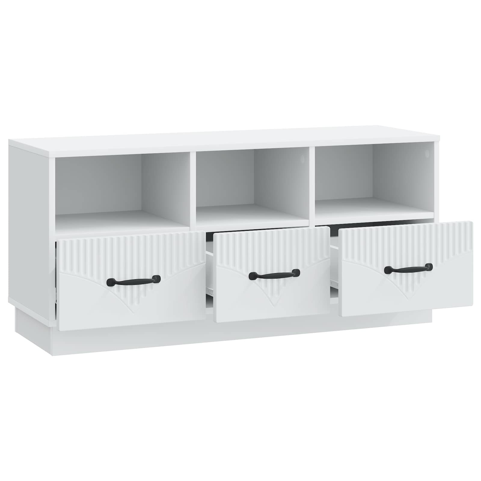 Meuble TV Blanc 102 x 34,5 x 47 cm Bois d'ingénierie - XIOS