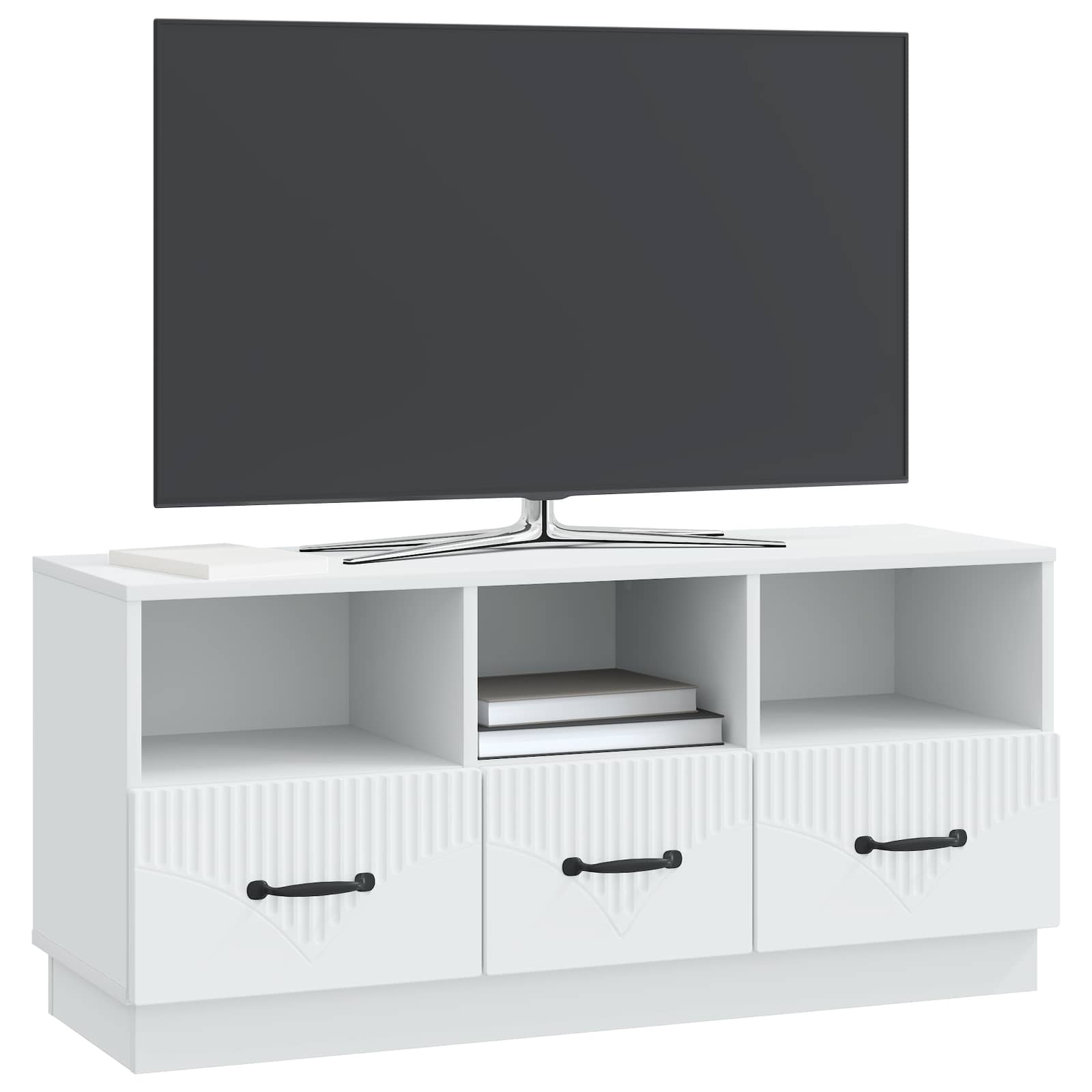 Meuble TV Blanc 102 x 34,5 x 47 cm Bois d'ingénierie - XIOS