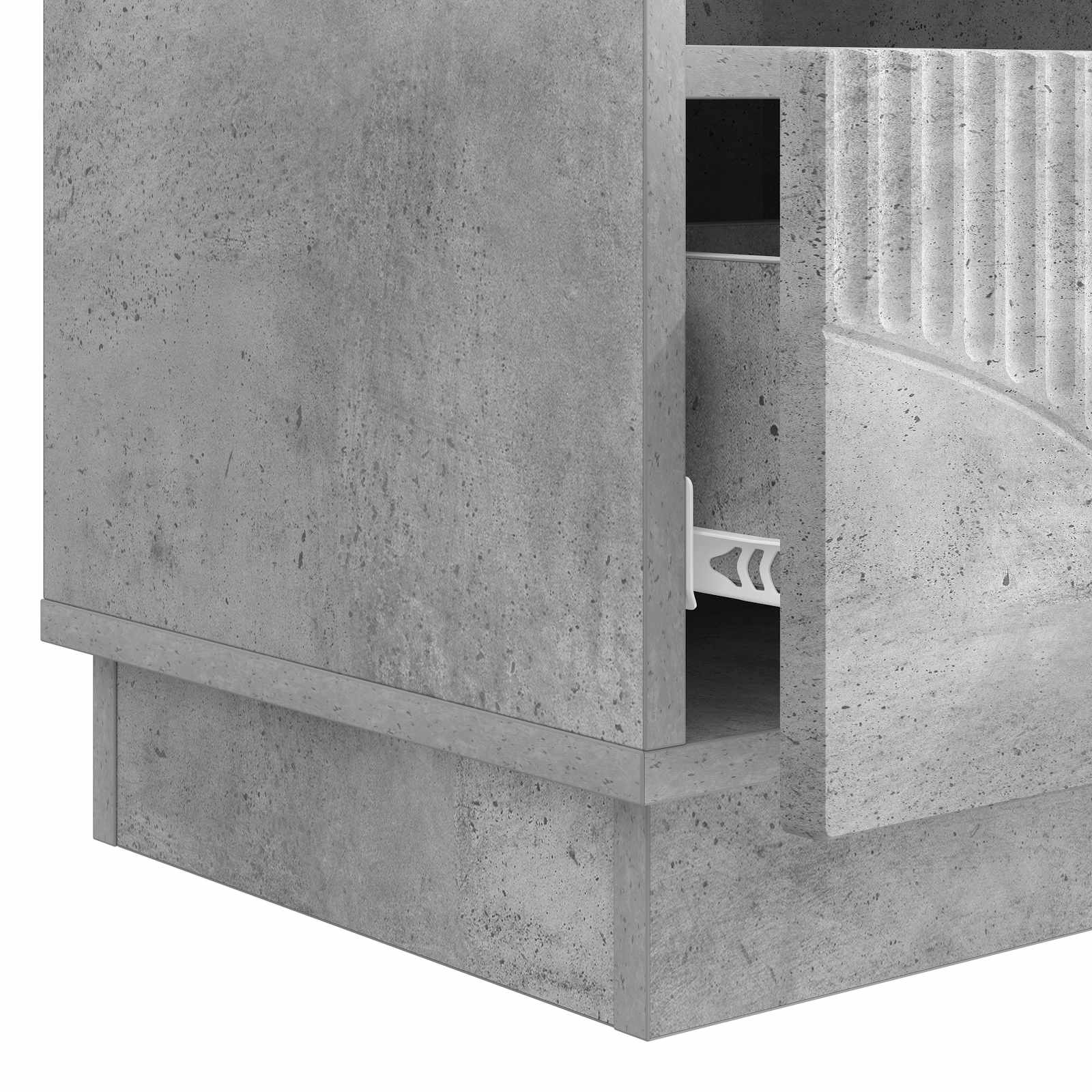 Meuble TV Gris béton 102 x 34,5 x 47 cm Bois d'ingénierie - XIOS
