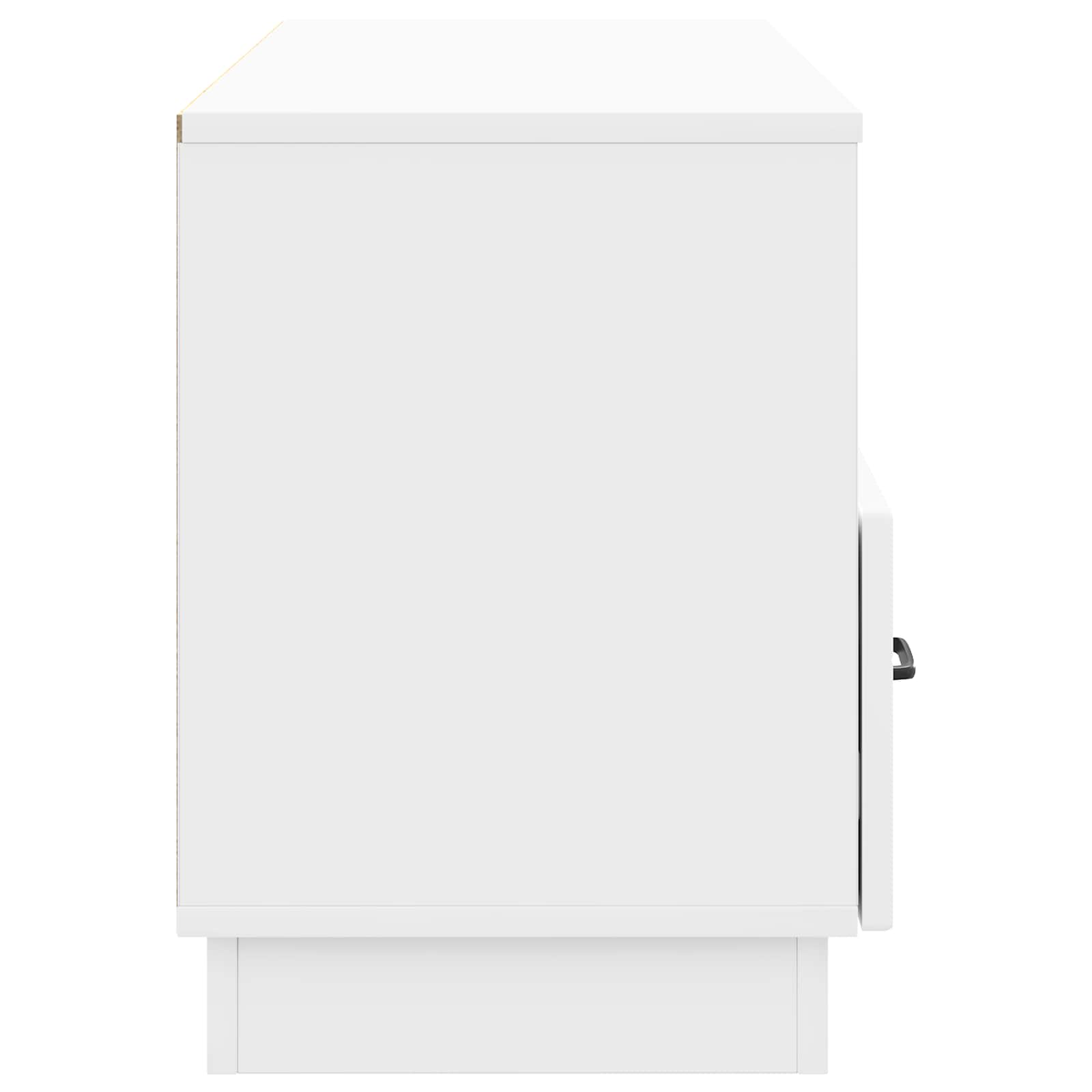 Meuble TV Blanc brillant 102 x 34,5 x 47 cm Bois d'ingénierie - XIOS