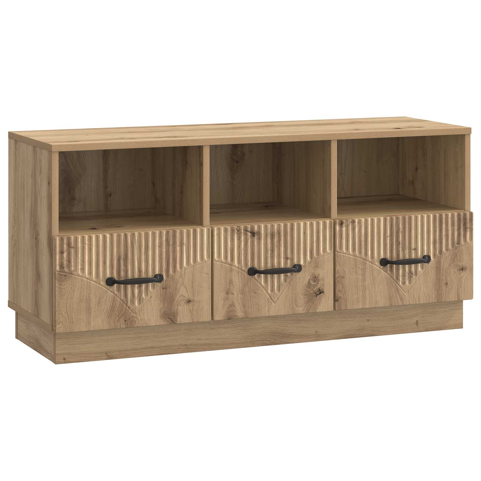 Meuble TV Chêne artisanal 102 x 34,5 x 47 cm Bois d'ingénierie - XIOS