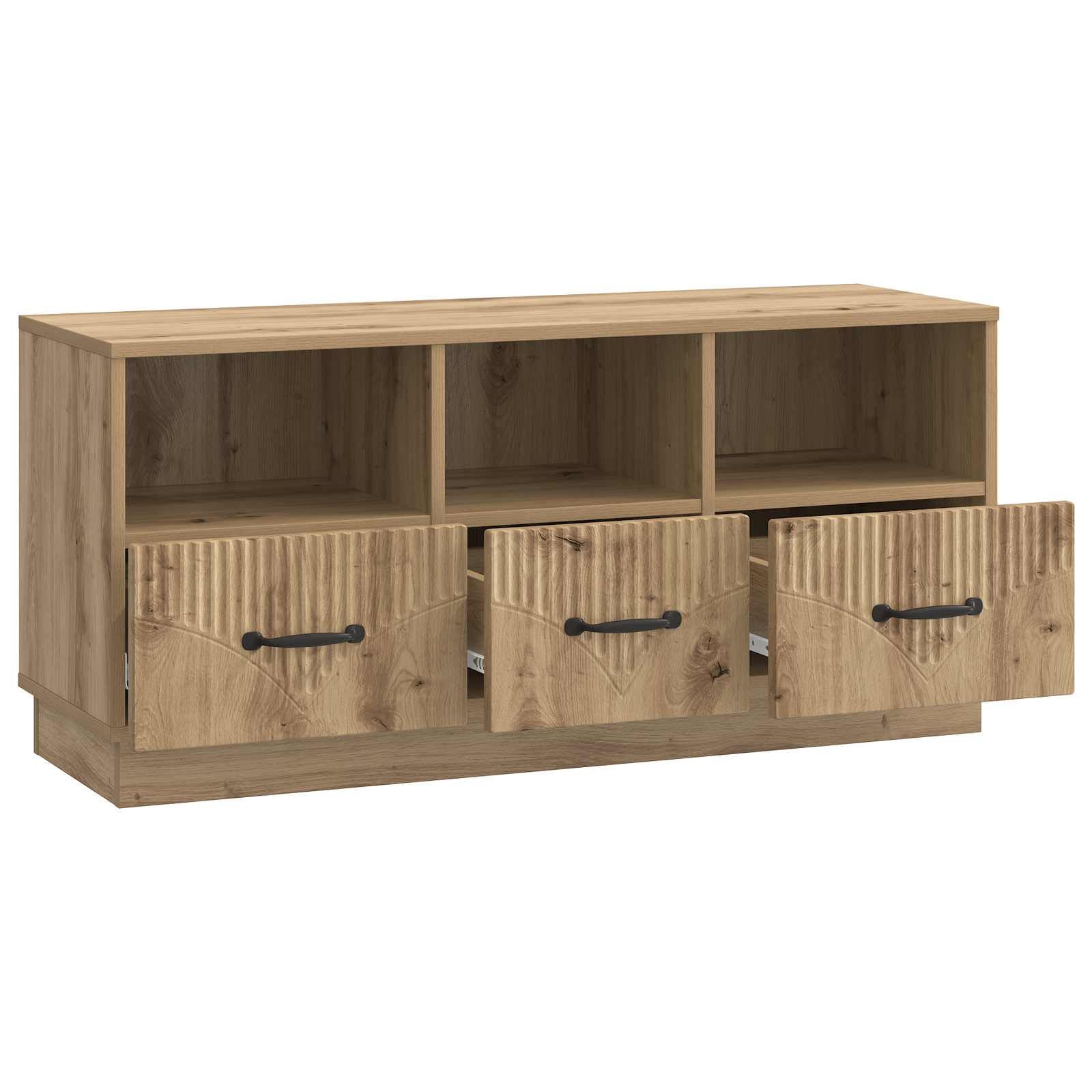 Meuble TV Chêne artisanal 102 x 34,5 x 47 cm Bois d'ingénierie - XIOS