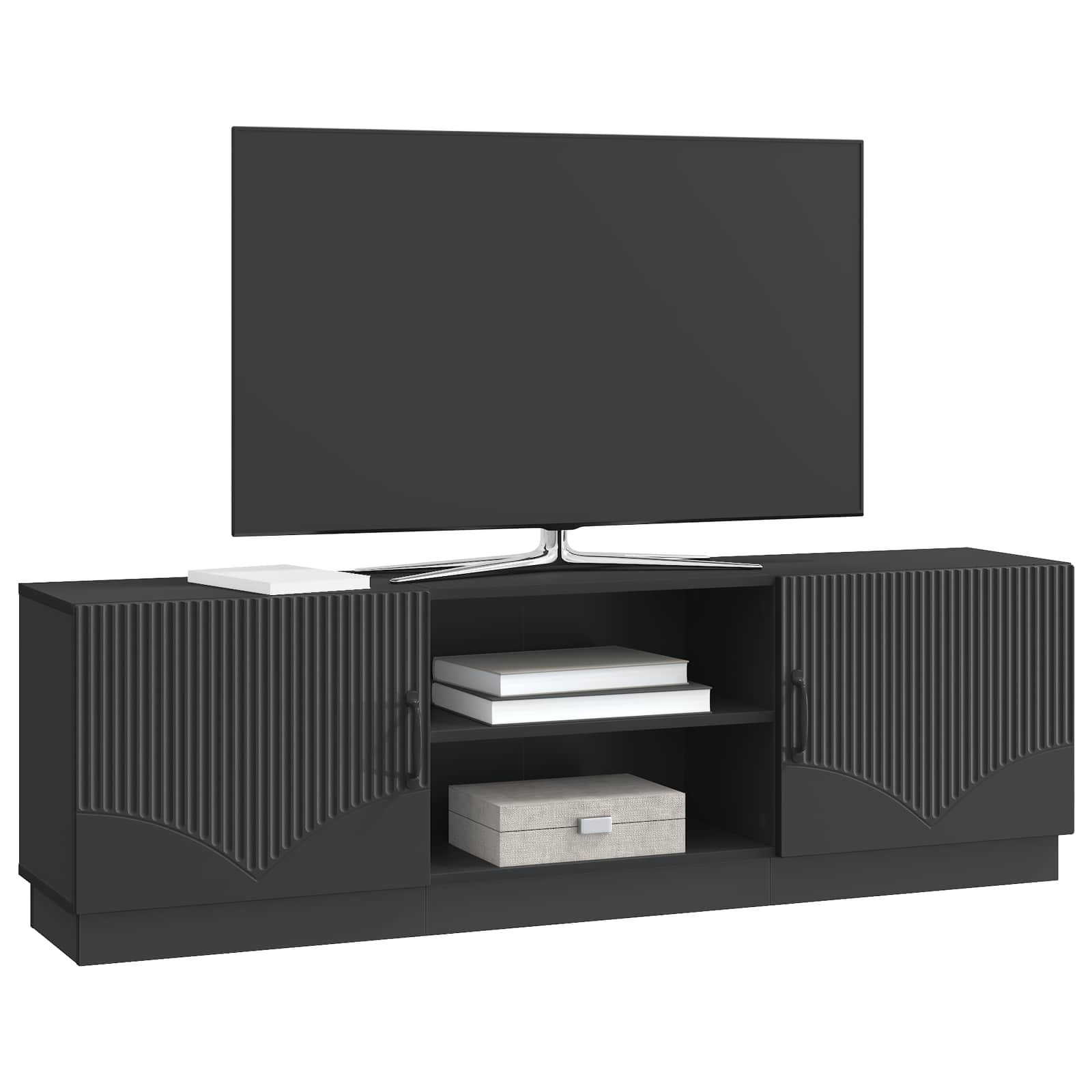 Meuble TV Noir 150 x 31 x 47 cm Bois d'ingénierie - XIOS